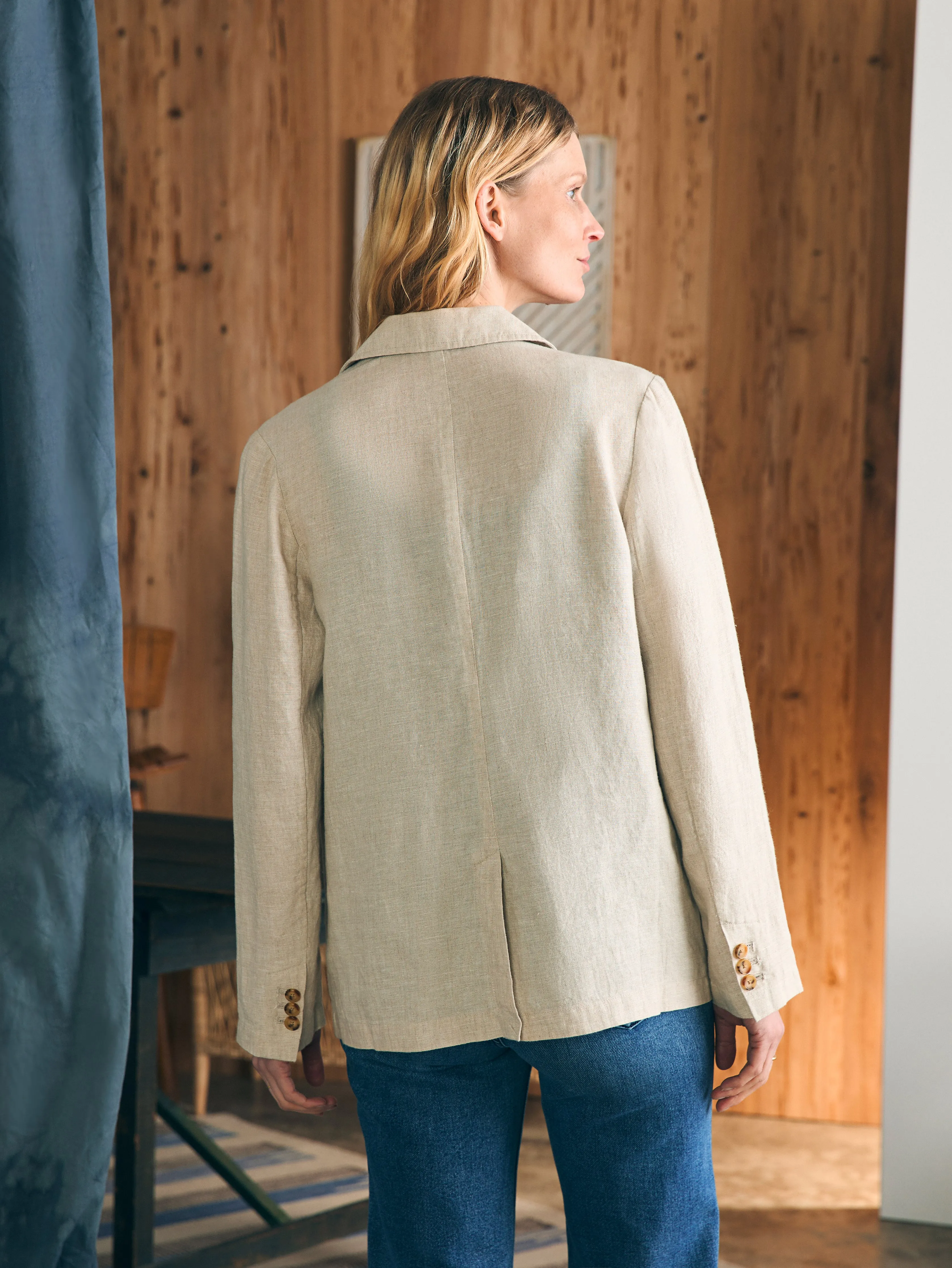 Ventura Linen Blazer - Flax sold by Faherty product image thumbnail 5