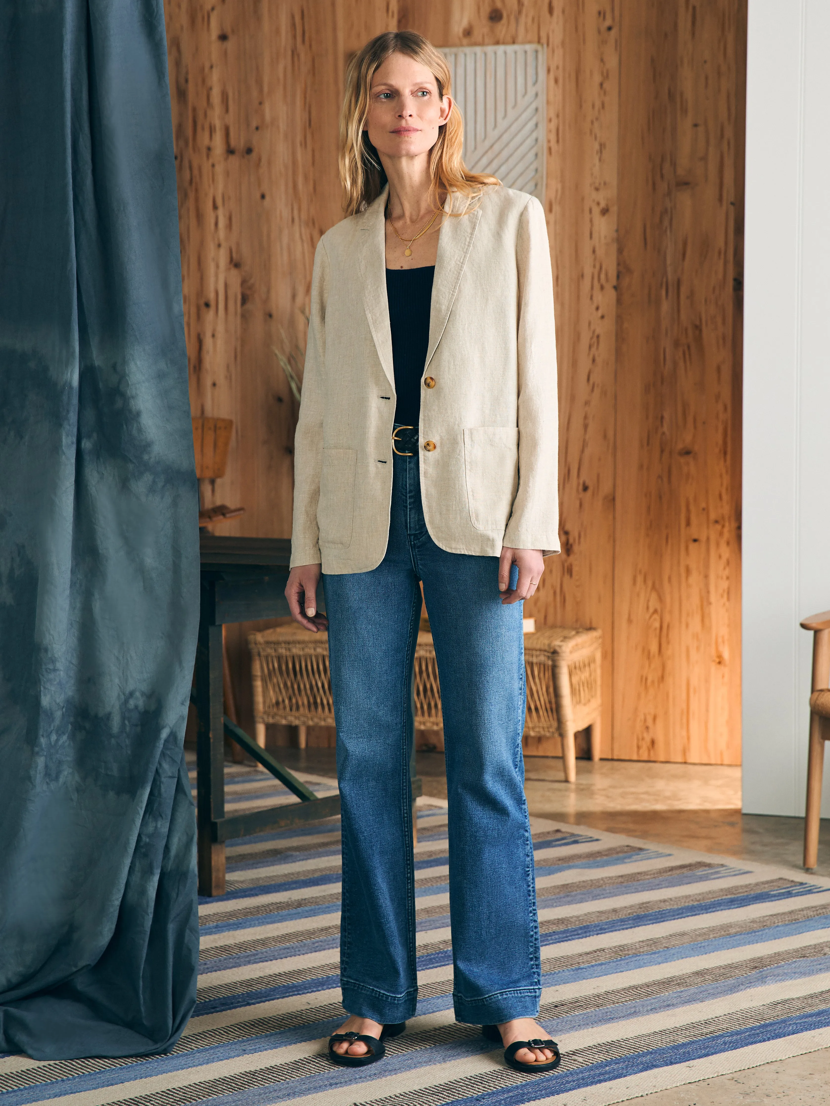 Ventura Linen Blazer - Flax sold by Faherty product image thumbnail 4