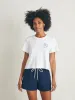 Surfrider Sunwashed Cropped Tee - White sold by Faherty