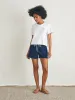 Surfrider Sunwashed Cropped Tee - White sold by Faherty