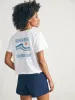 Surfrider Sunwashed Cropped Tee - White sold by Faherty