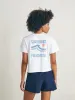 Surfrider Sunwashed Cropped Tee - White sold by Faherty
