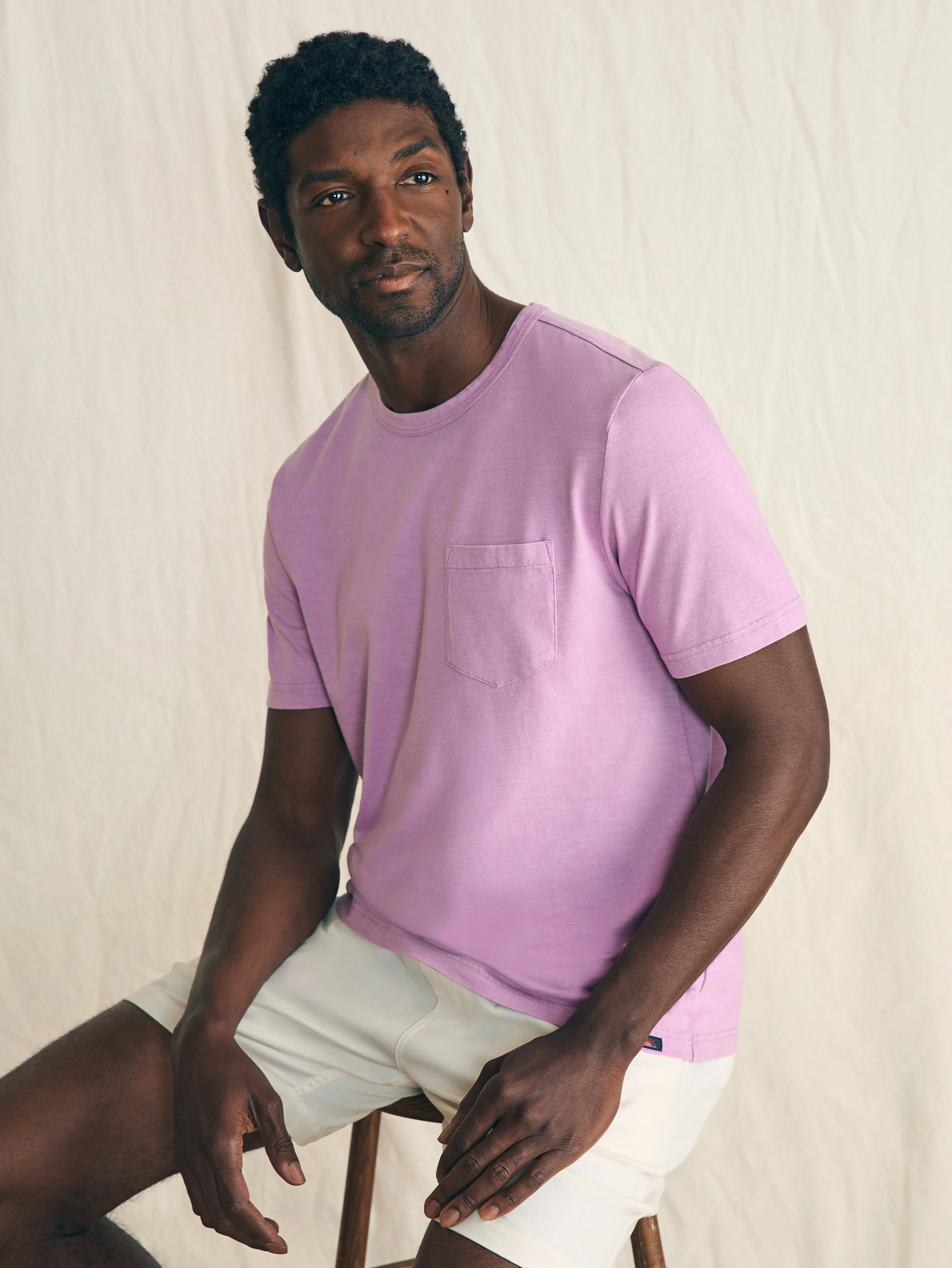 Sunwashed Pocket Tee - Summer Violet sold by Faherty product image thumbnail 4