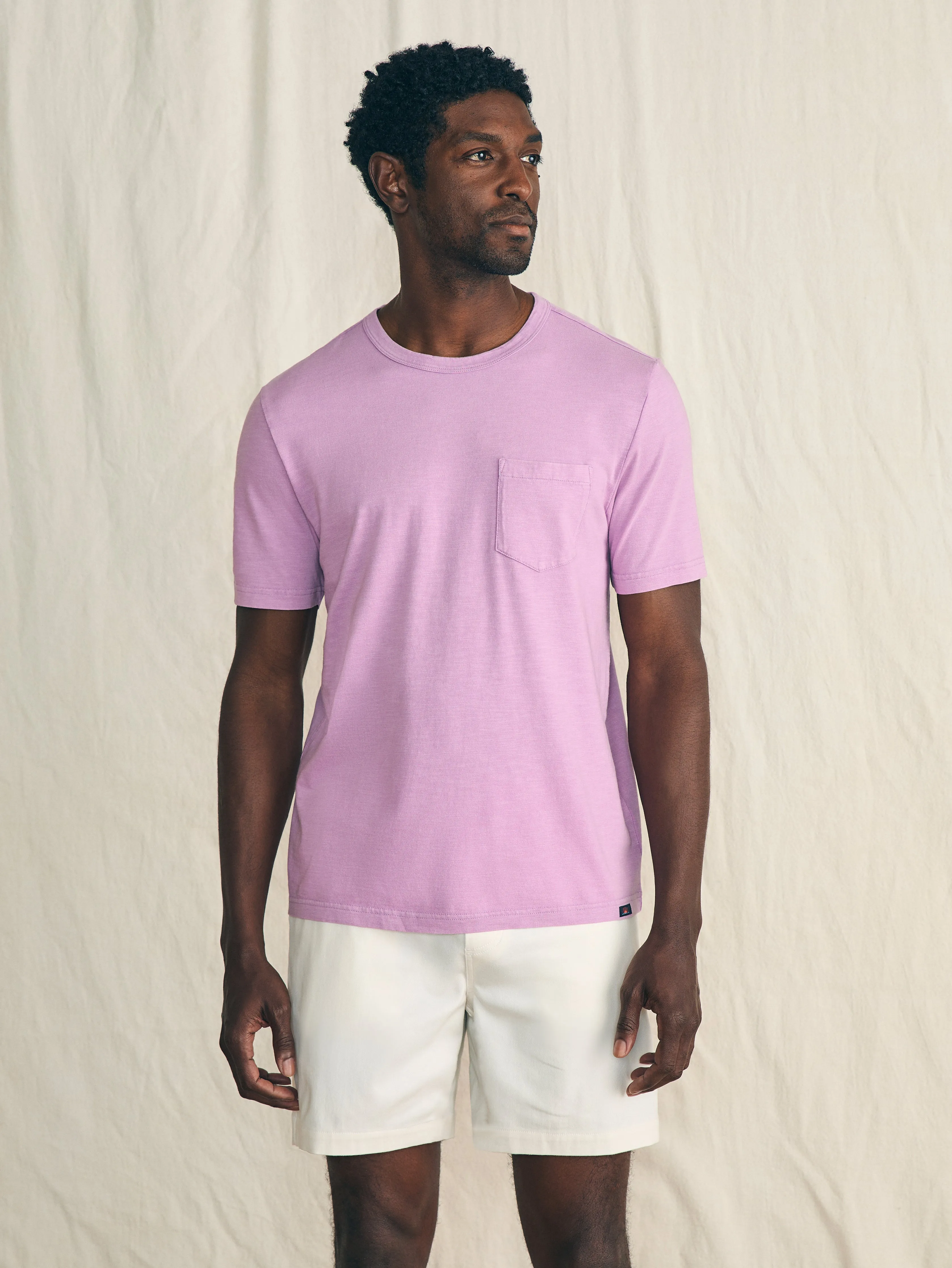 Sunwashed Pocket Tee - Summer Violet sold by Faherty