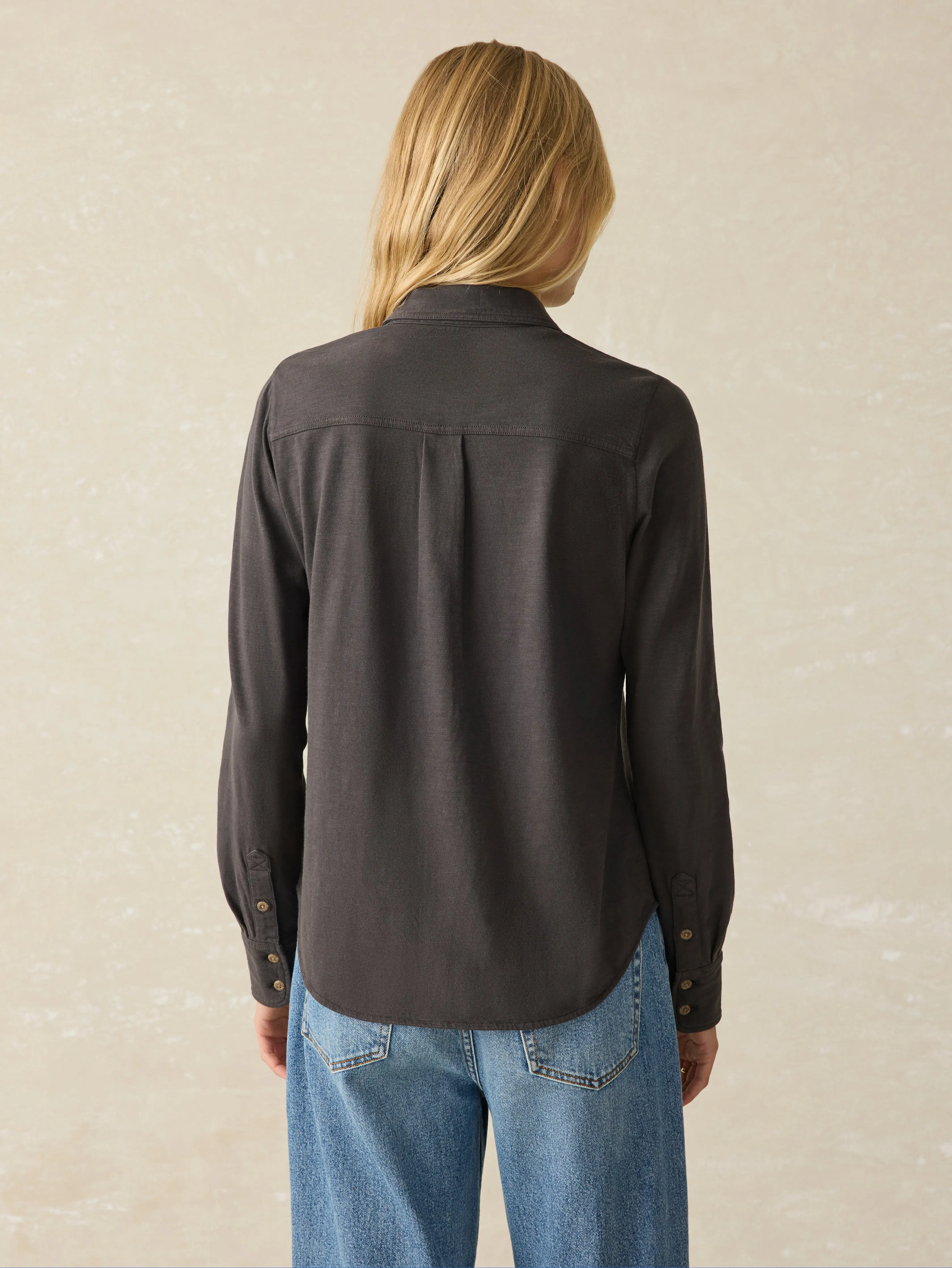 Sunwashed Knit Shirt - Washed Black sold by Faherty product image thumbnail 5