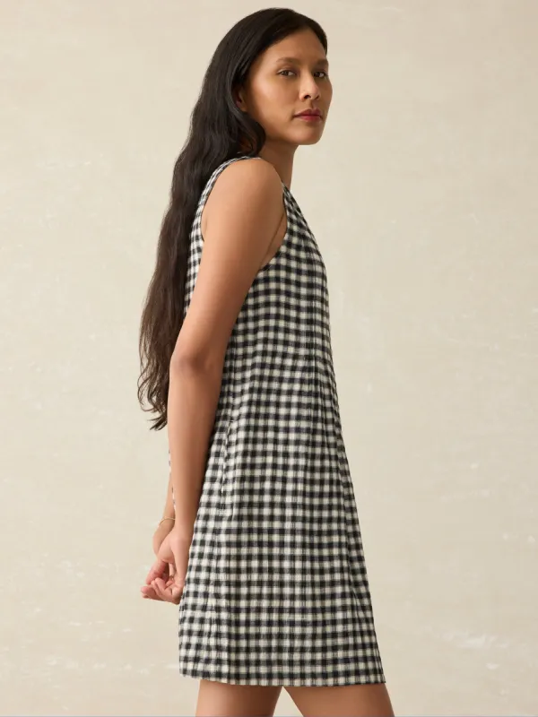 Isha Gingham Dress - Moonlit Gingham sold by Faherty