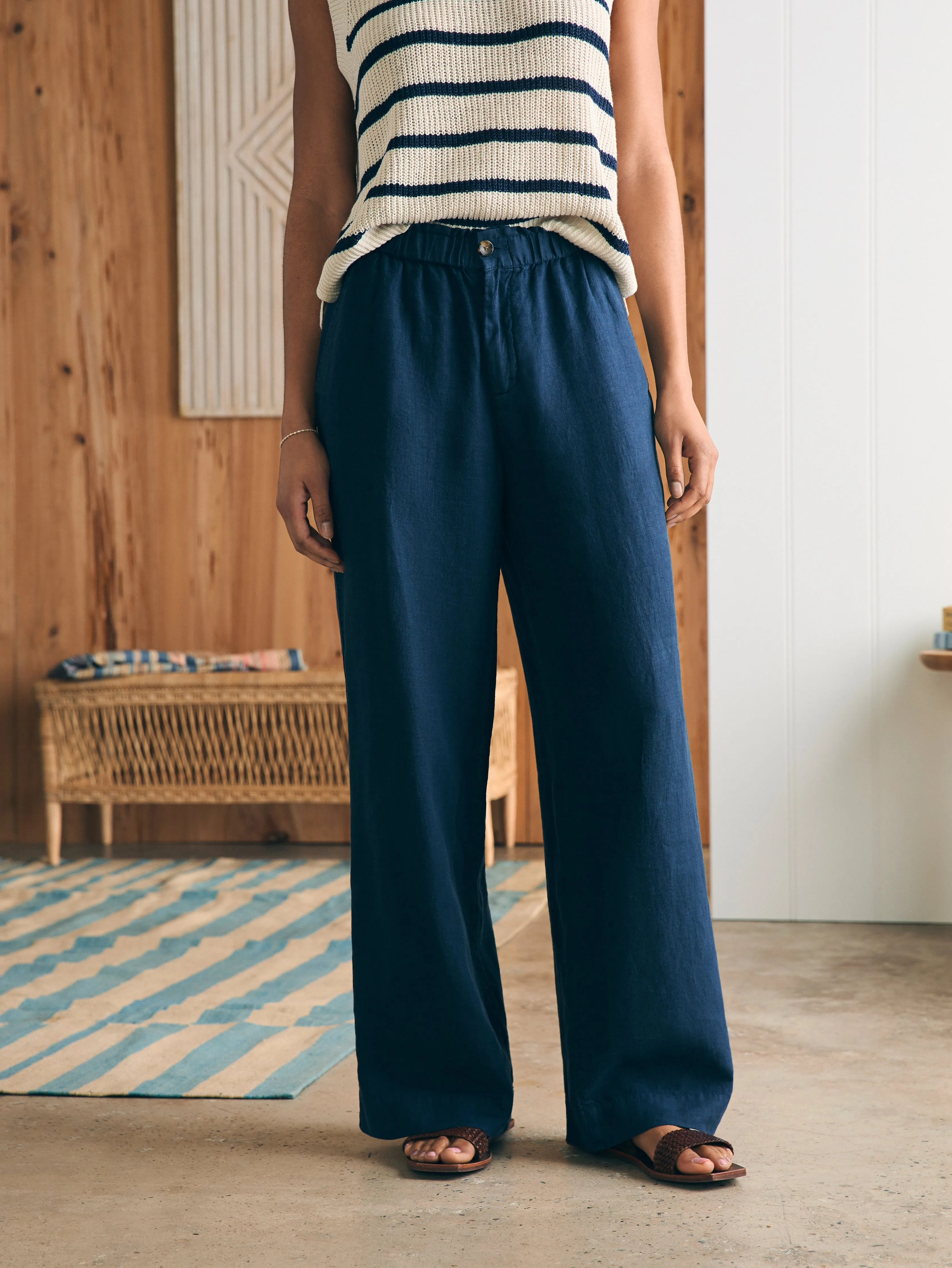 Monterey Linen Pant - After Midnight sold by Faherty product image thumbnail 3