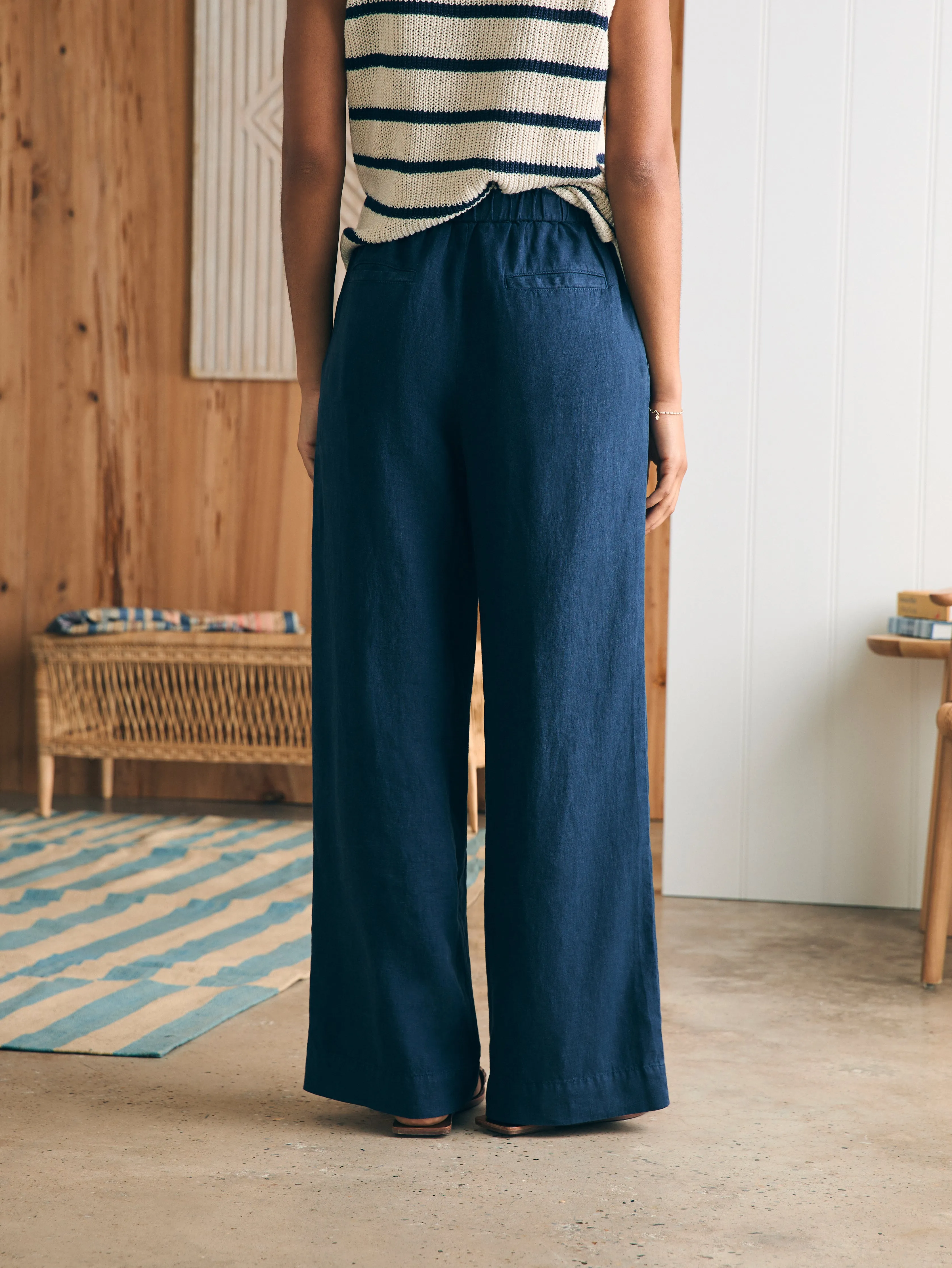 Monterey Linen Pant - After Midnight sold by Faherty product image thumbnail 4