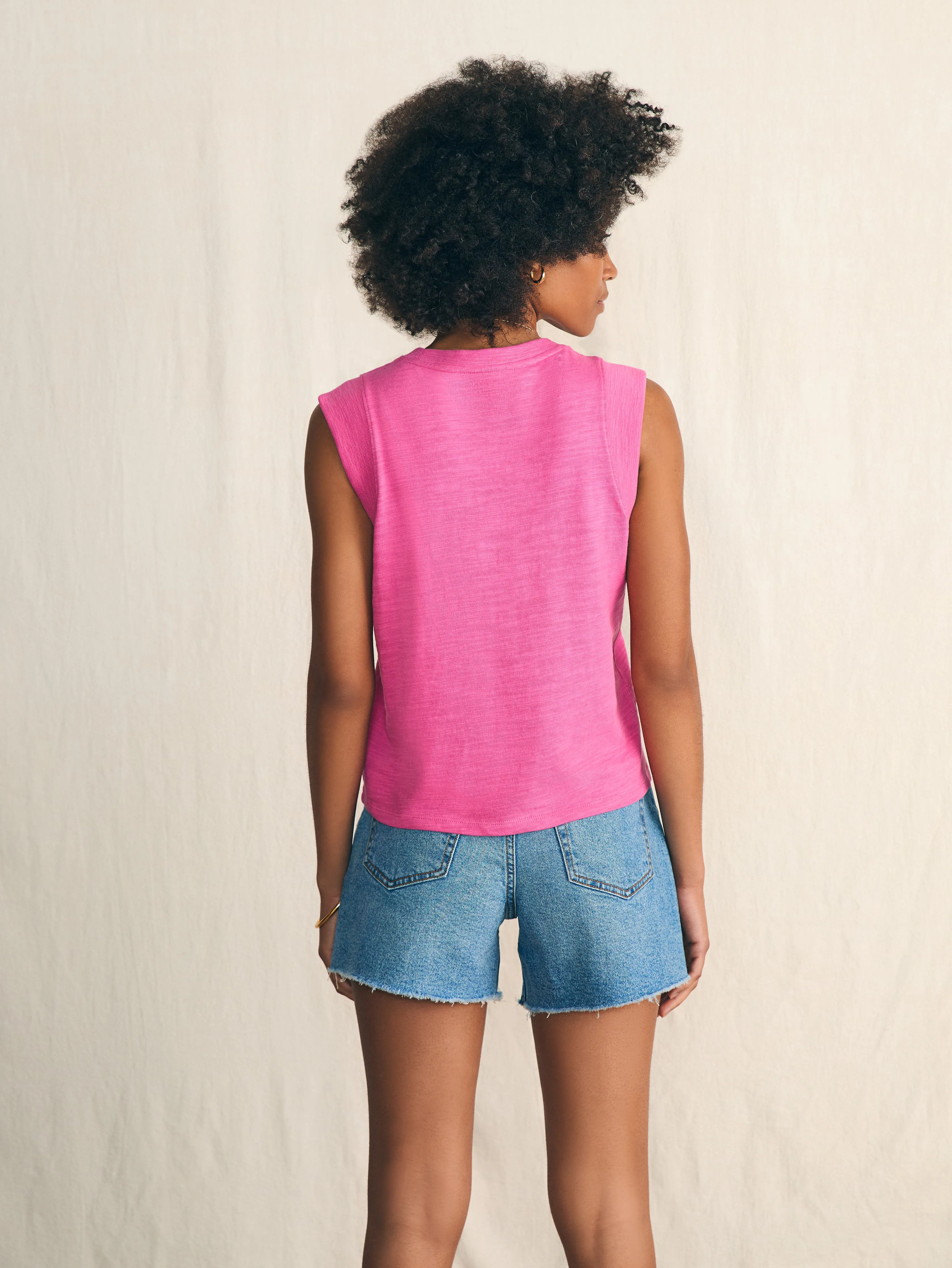 Sunwashed Slub Muscle Tank - Cone Flower sold by Faherty product image thumbnail 5