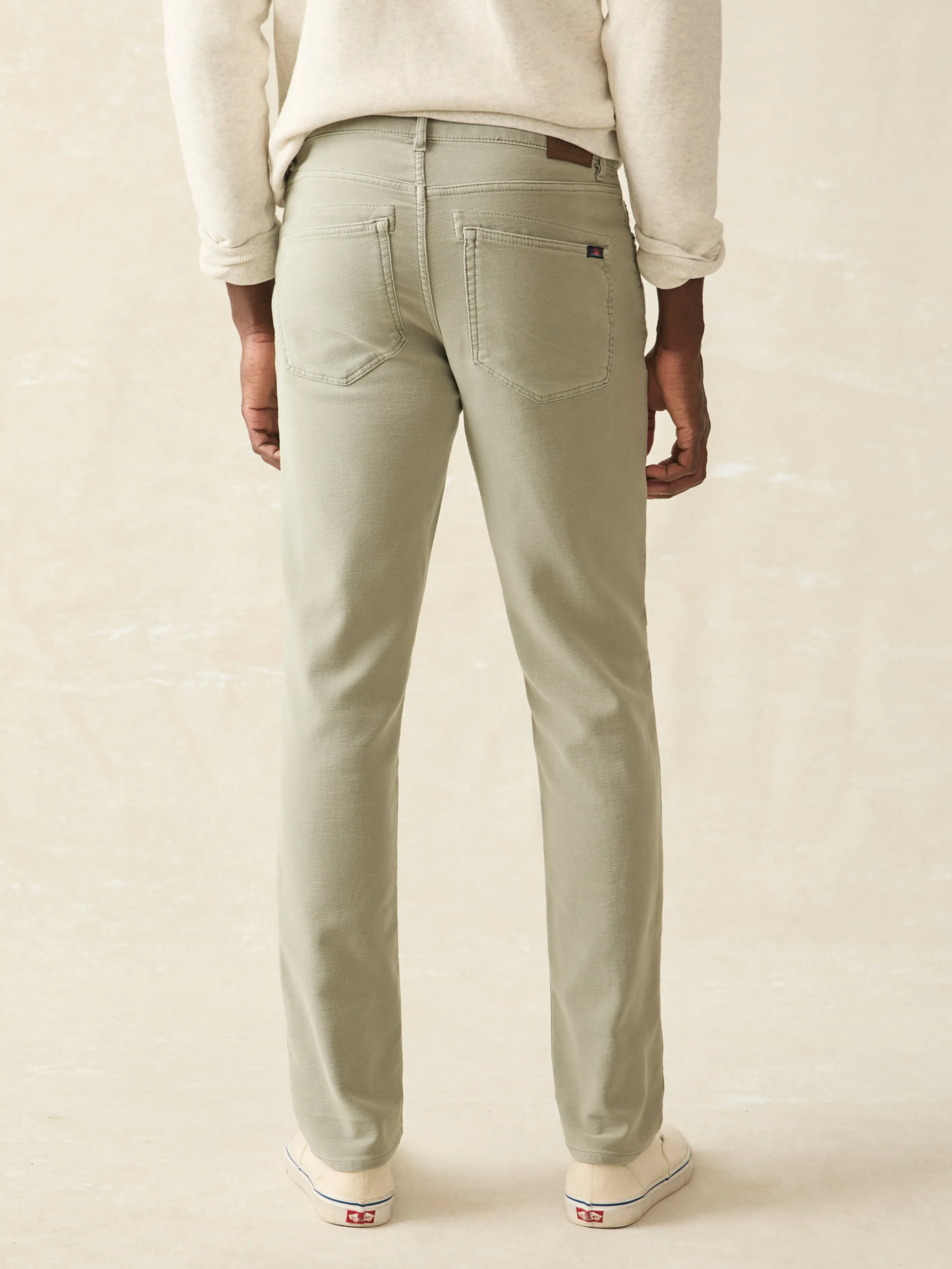 Stretch Terry 5-Pocket Pant - Faded Olive sold by Faherty product image thumbnail 5