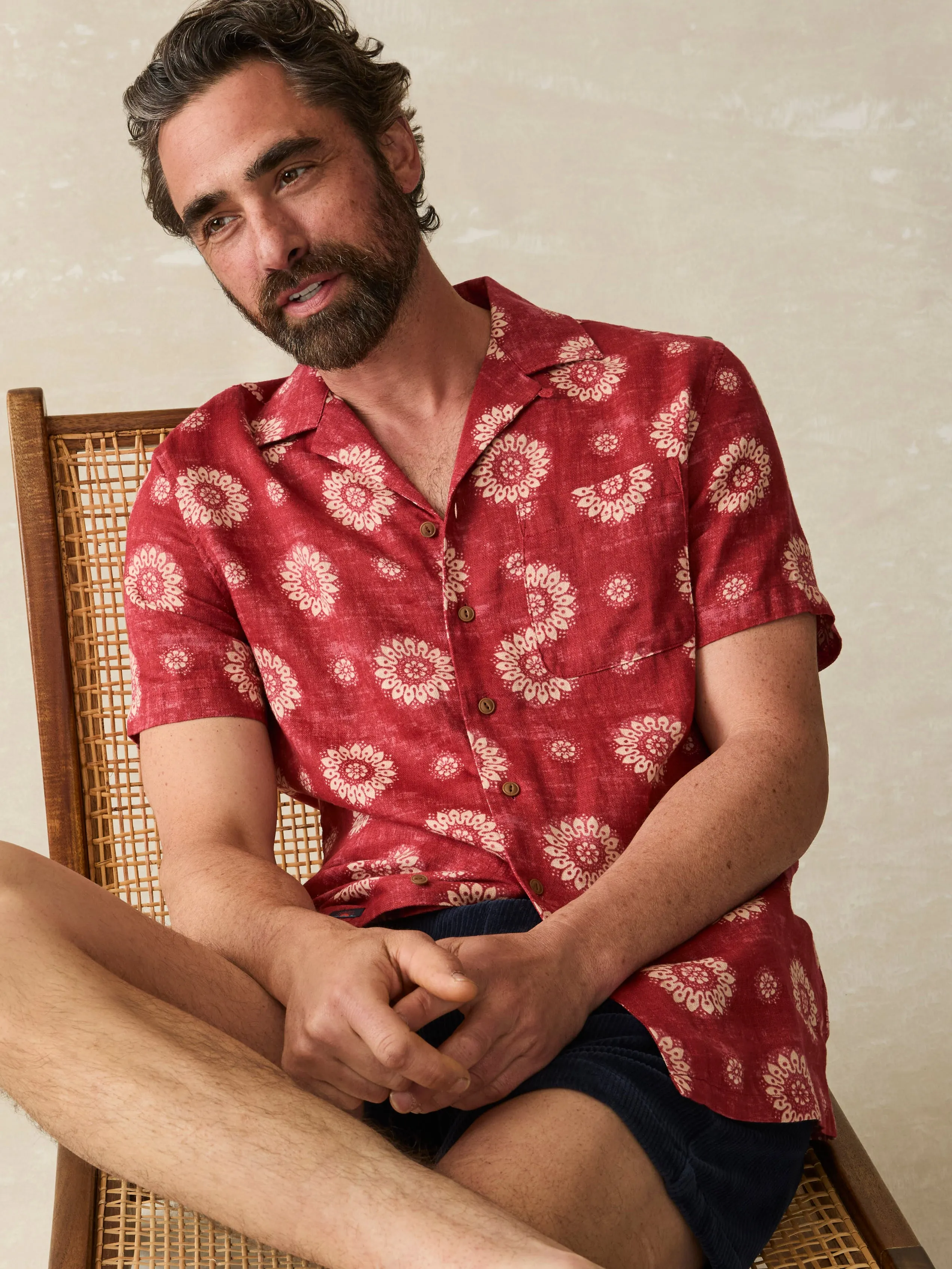 Short-Sleeve Hemp Blend Camp Shirt - Sun Blossom sold by Faherty product image thumbnail 3