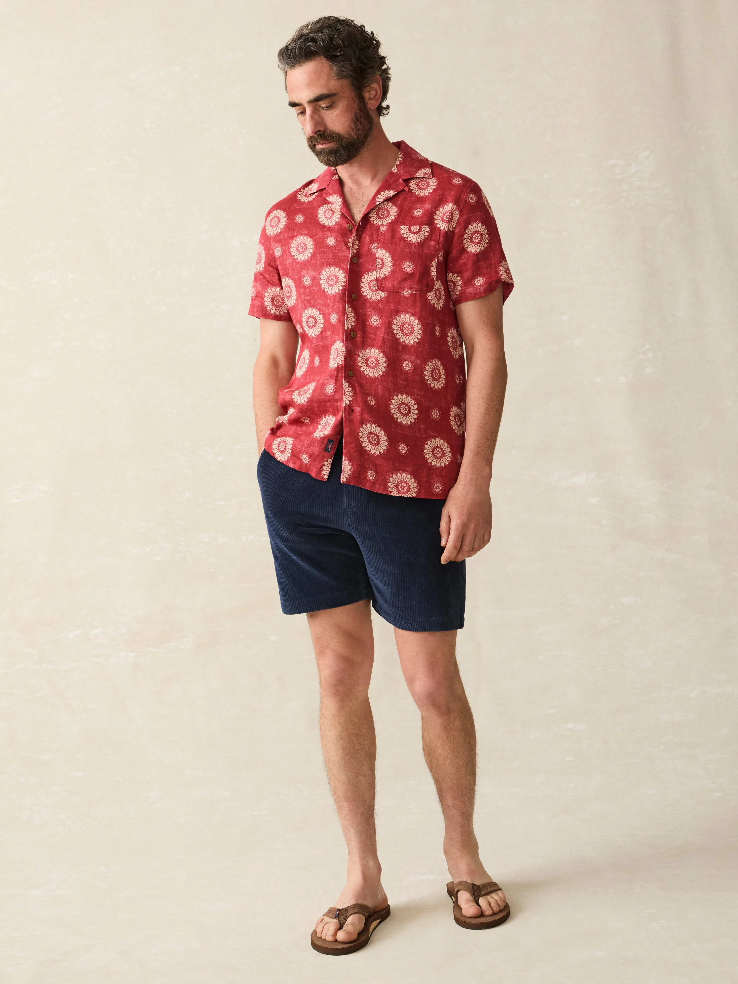 Short-Sleeve Hemp Blend Camp Shirt - Sun Blossom sold by Faherty product image thumbnail 4