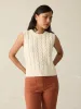 Sunwashed Sweater Vest - White Shell sold by Faherty