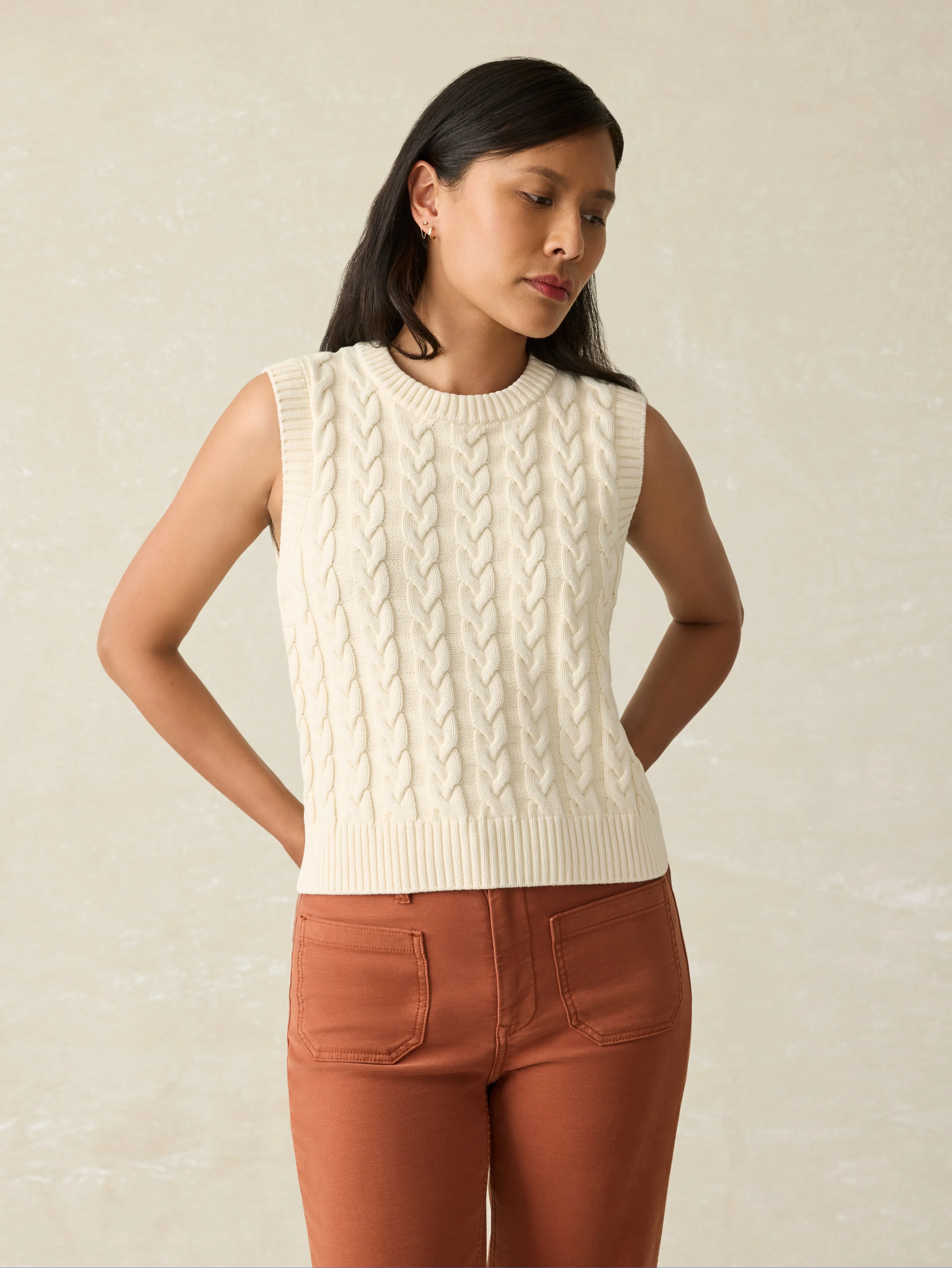 Sunwashed Sweater Vest - White Shell sold by Faherty product image thumbnail 2