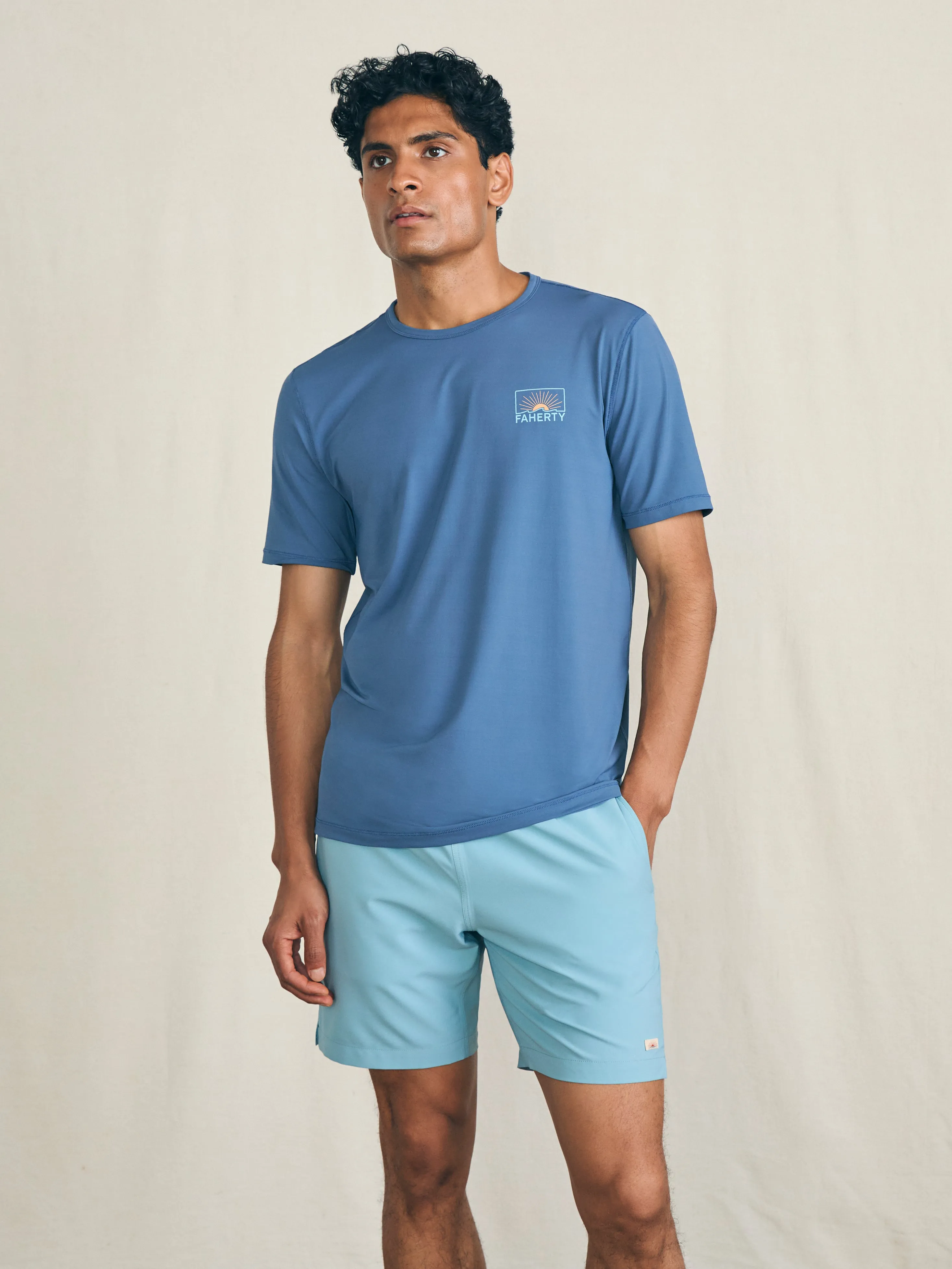 Shorelite Short-Sleeve Tech Tee - Breaker Blue sold by Faherty