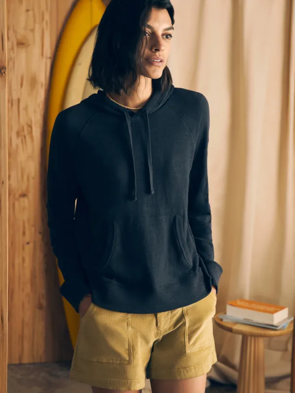 Sunwashed Midweight Organic Hoodie - Washed Black sold by Faherty