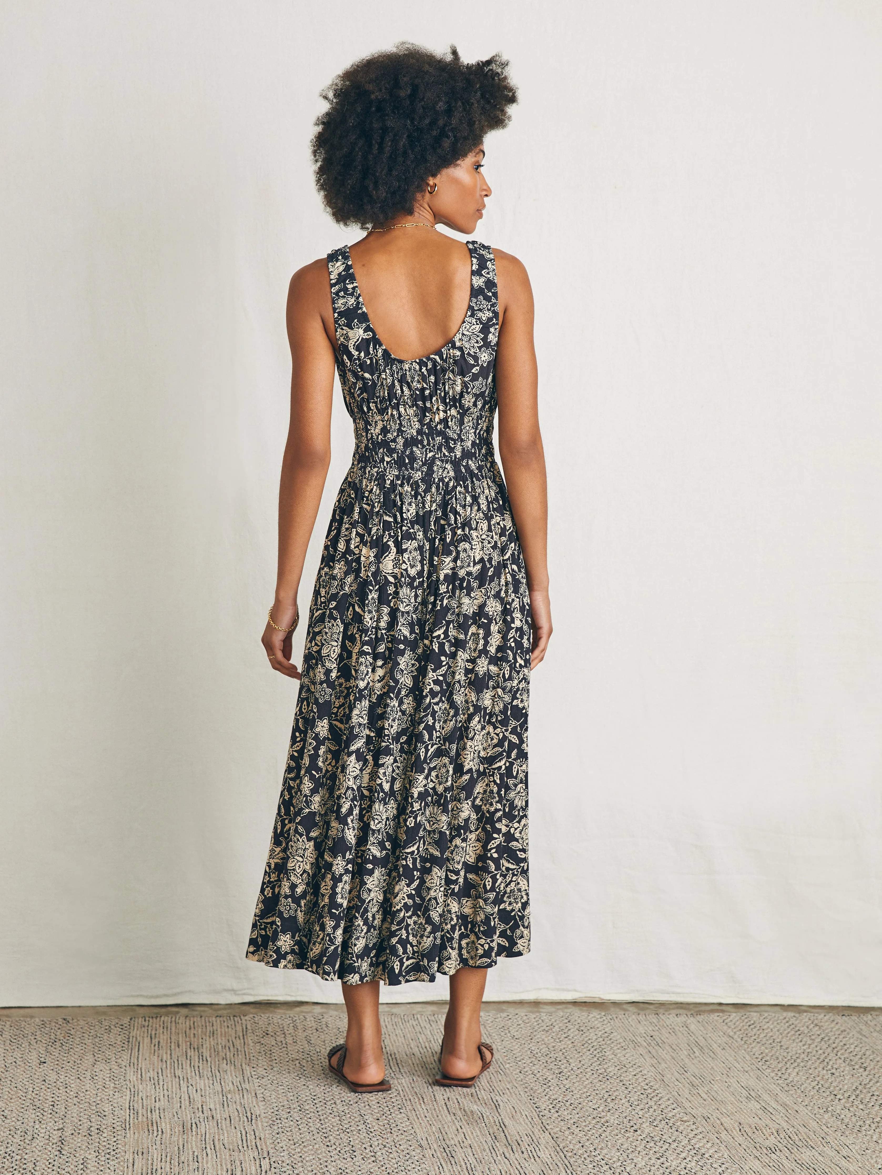 Sunseeker Midi Dress - Charcoal Chiyoda Floral sold by Faherty product image thumbnail 5