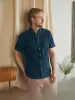 Short-Sleeve Stretch Playa Shirt - Midnight Fishscale sold by Faherty