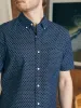 Short-Sleeve Stretch Playa Shirt - Midnight Fishscale sold by Faherty