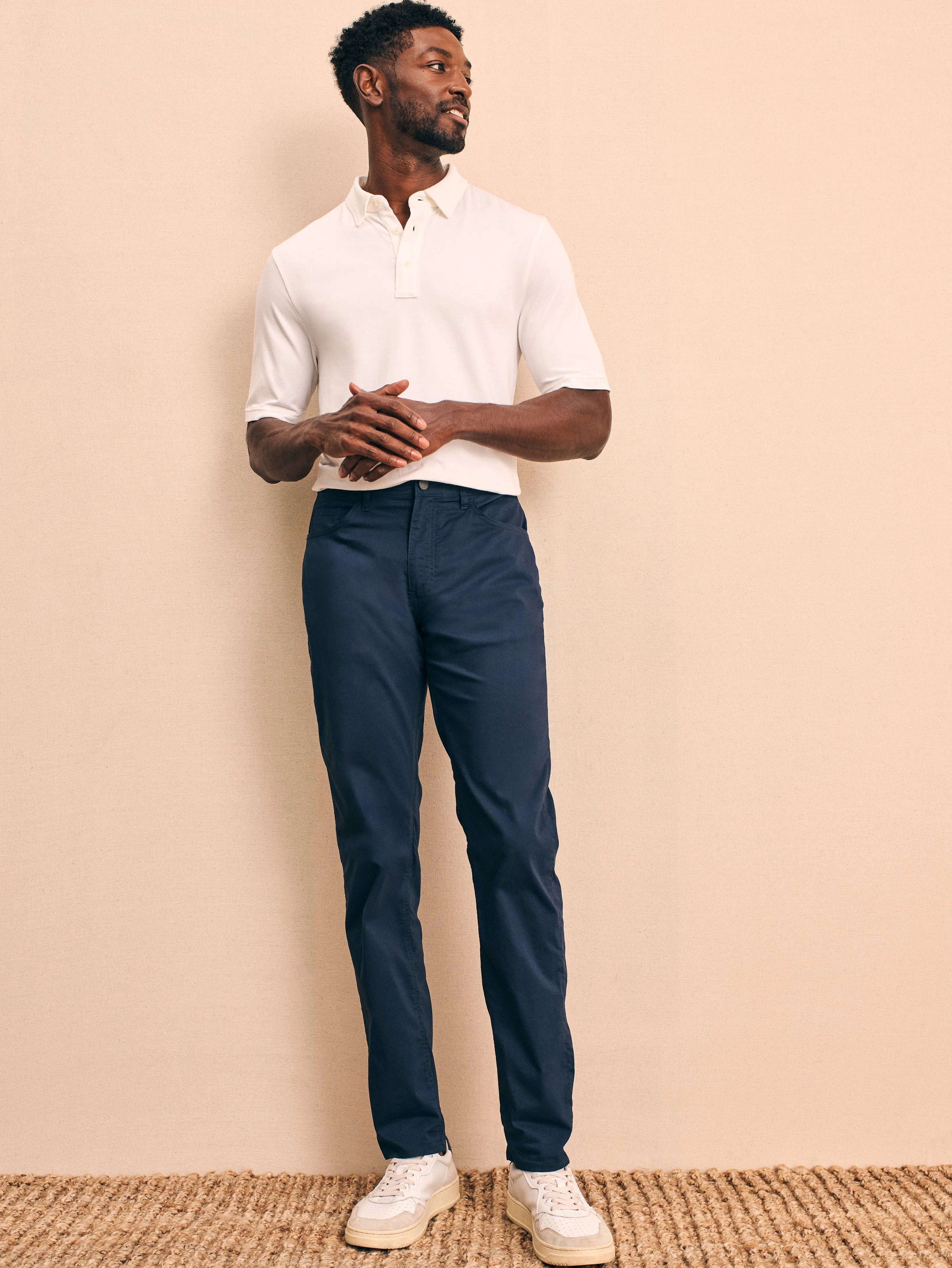 Movement™ 5-Pocket Pant (32" Inseam) - Navy sold by Faherty product image thumbnail 4