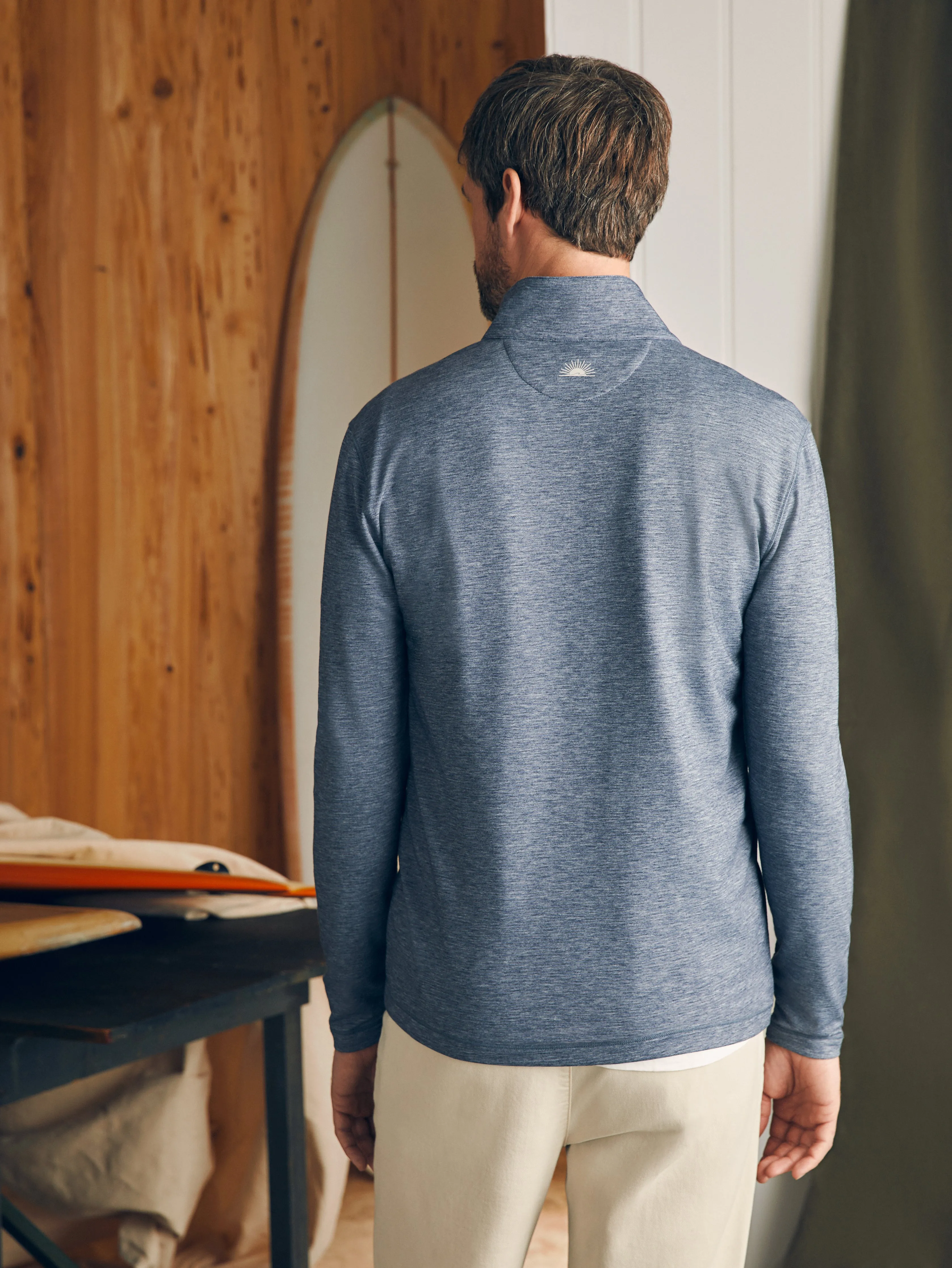 Movement™ Quarter Zip - Deep Navy Feeder sold by Faherty product image thumbnail 5