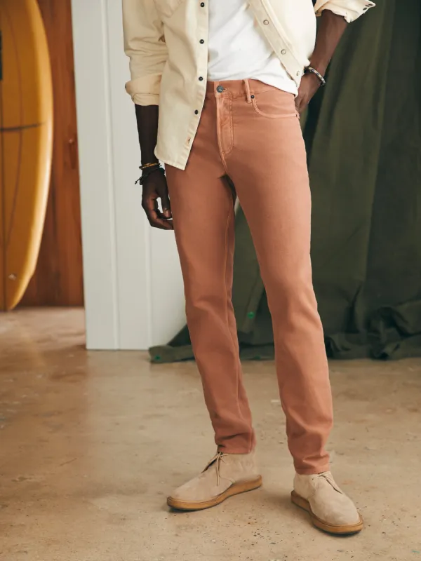 Stretch Terry 5-Pocket Pant (34" Inseam) - Mesa Red sold by Faherty