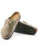 Men's Birkenstock Boston Clog Soft Footbed - Taupe sold by Faherty