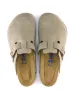 Men's Birkenstock Boston Clog Soft Footbed - Taupe sold by Faherty