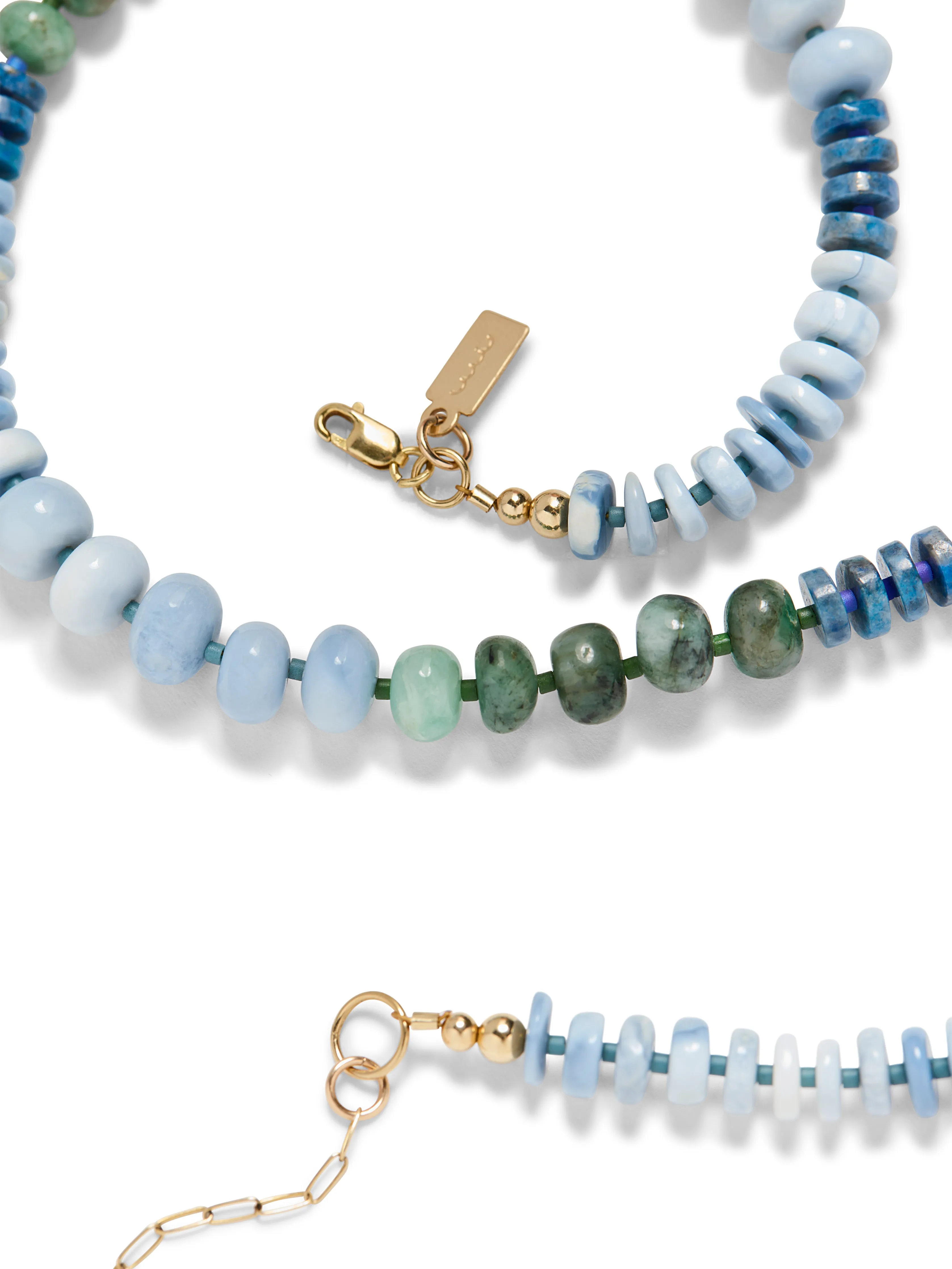 Faherty X Beyond The Sea Short Stone Necklace - Emerald Lapis Opal sold by Faherty product image thumbnail 2