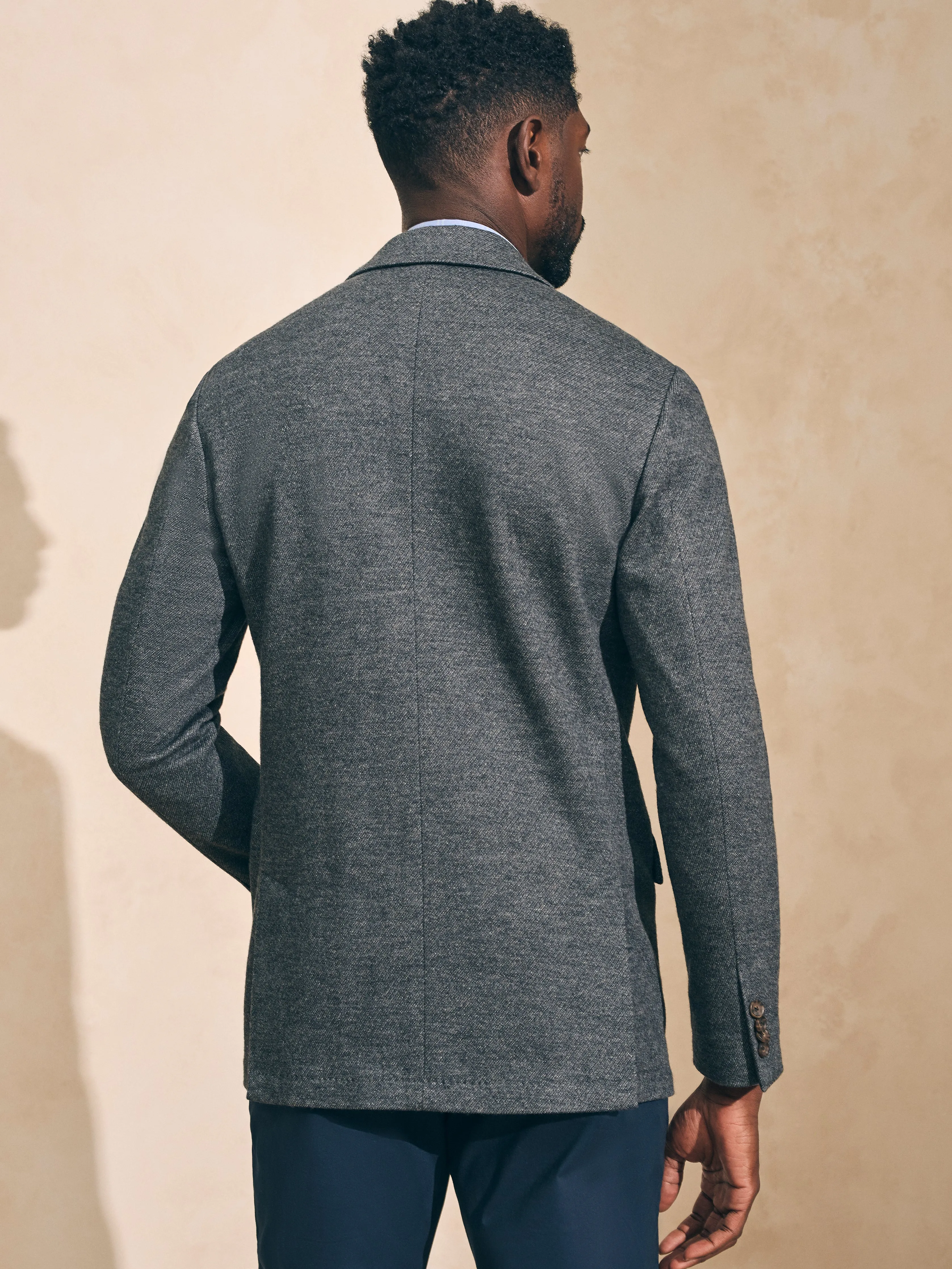 Reserve Twill Knit Blazer - Grey Marl Twill sold by Faherty product image thumbnail 4