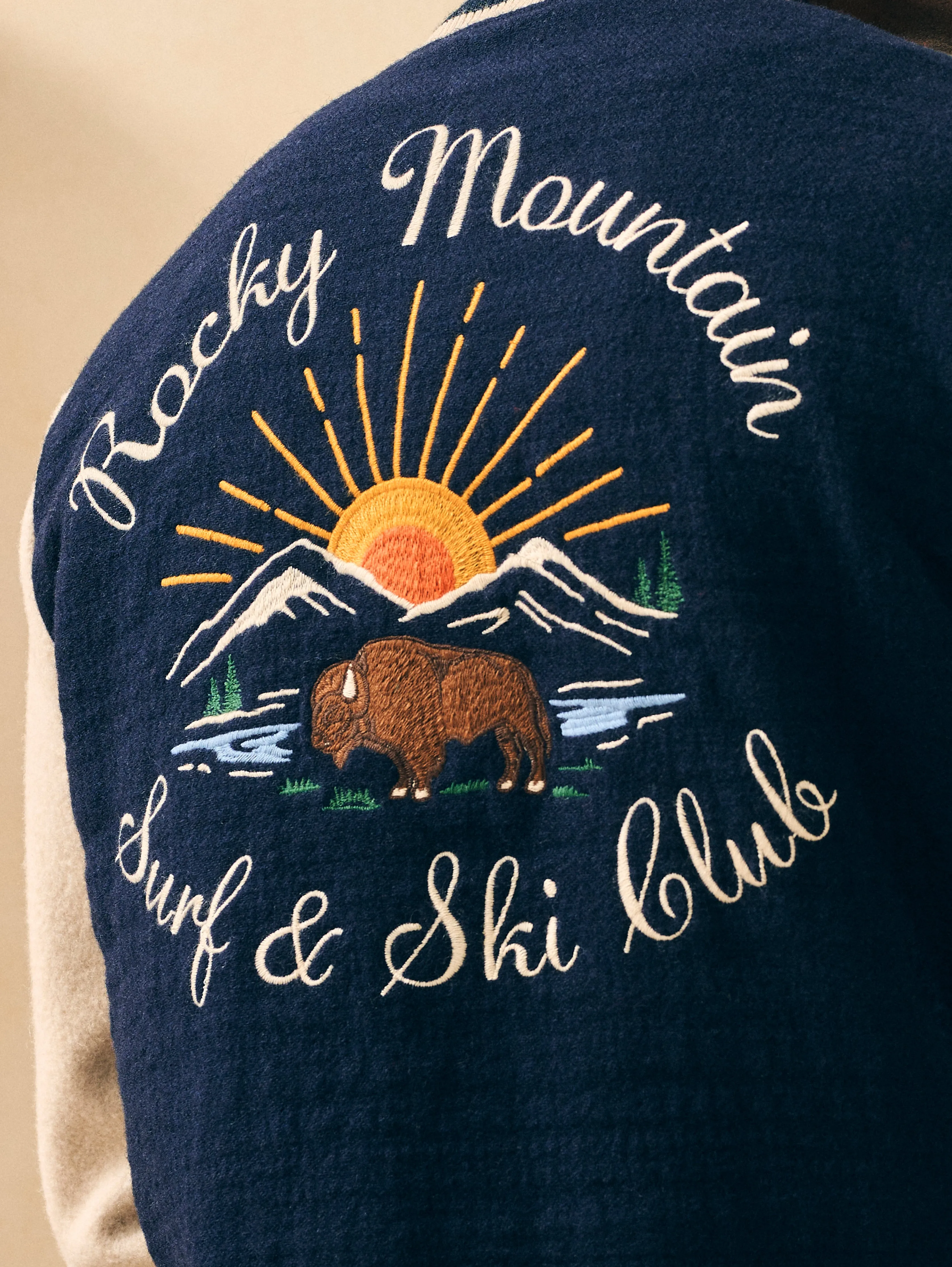 Varsity Jacket - Navy sold by Faherty product image thumbnail 5