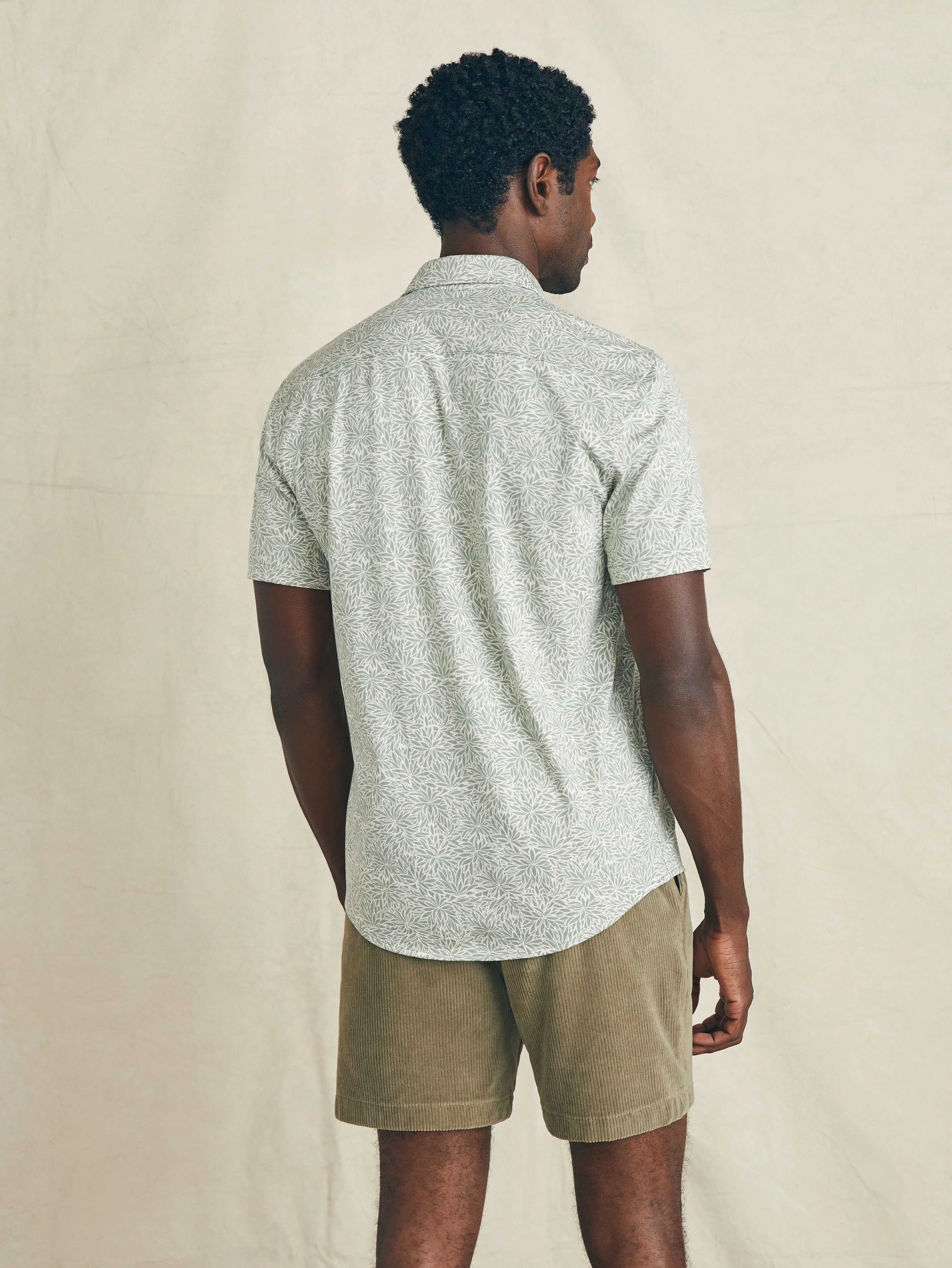 Short-Sleeve Hermosa Knit Shirt - Olive Frond sold by Faherty product image thumbnail 5