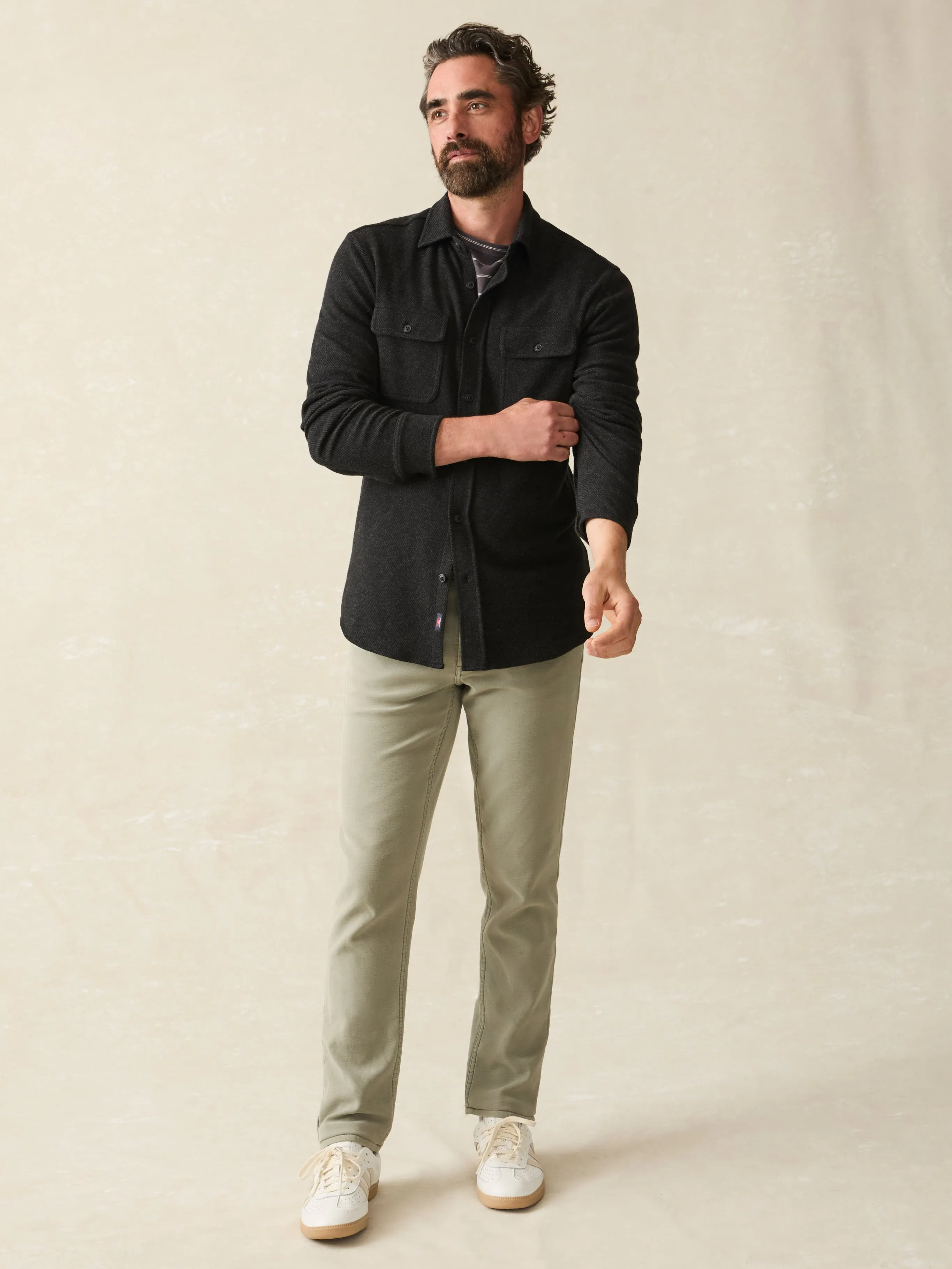 Legend™ Sweater Shirt - Heathered Black Twill sold by Faherty product image thumbnail 4