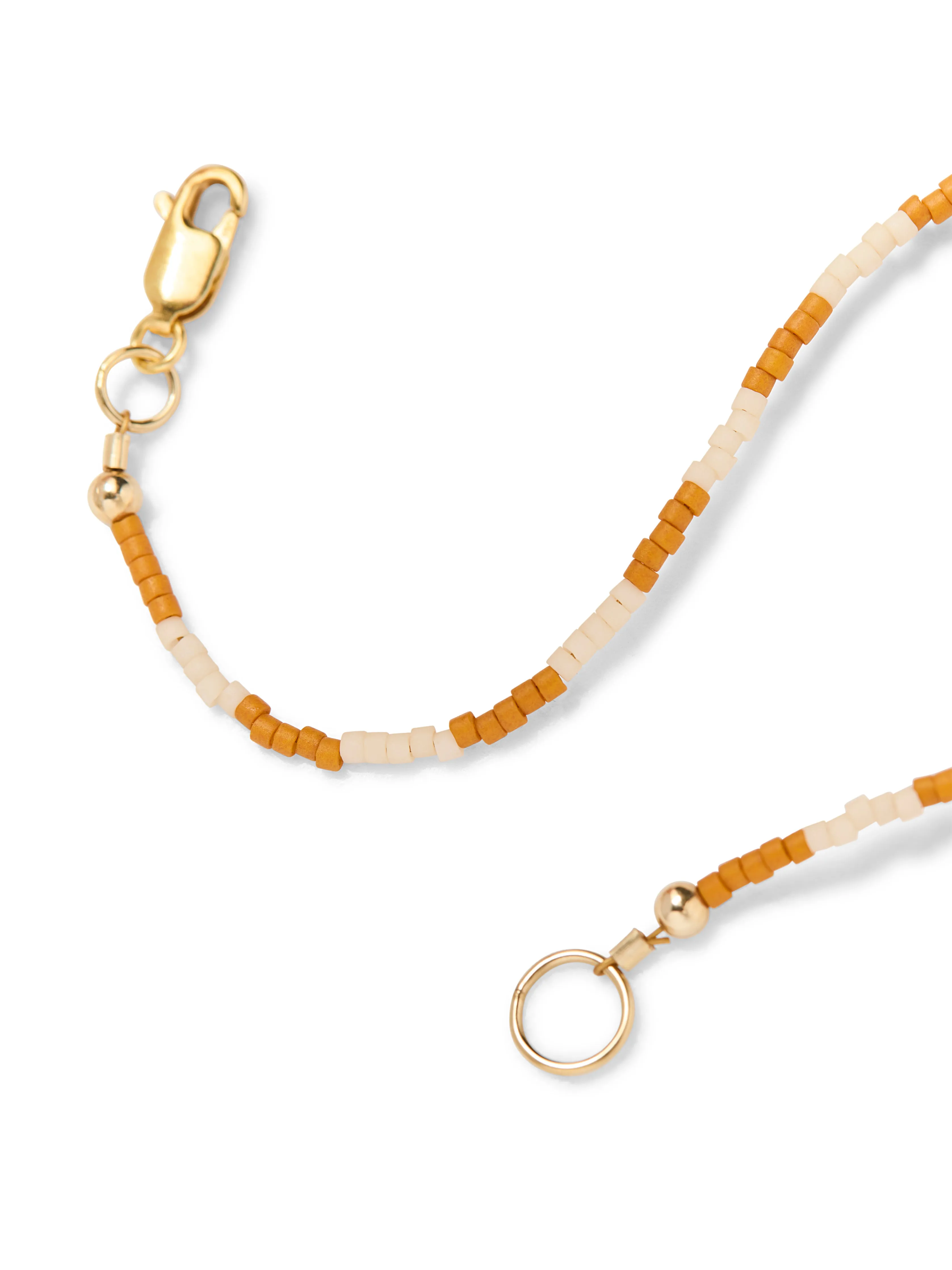 Faherty X Beyond The Sea Seed Bead Bracelet - Golden Ochre Stripe sold by Faherty product image thumbnail 2