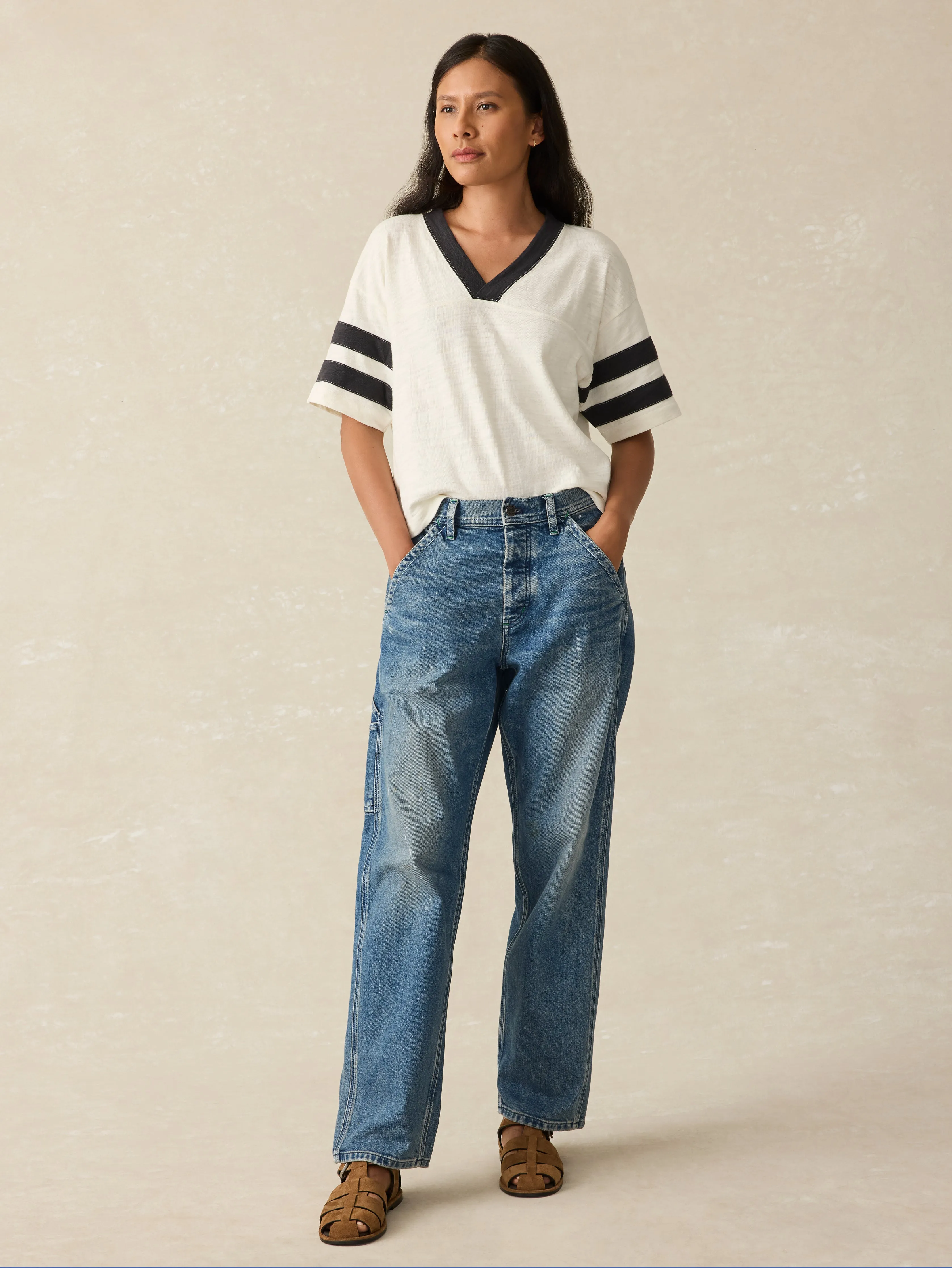 Sunwashed Slub Varsity Tee - Phantom Varsity sold by Faherty product image thumbnail 3