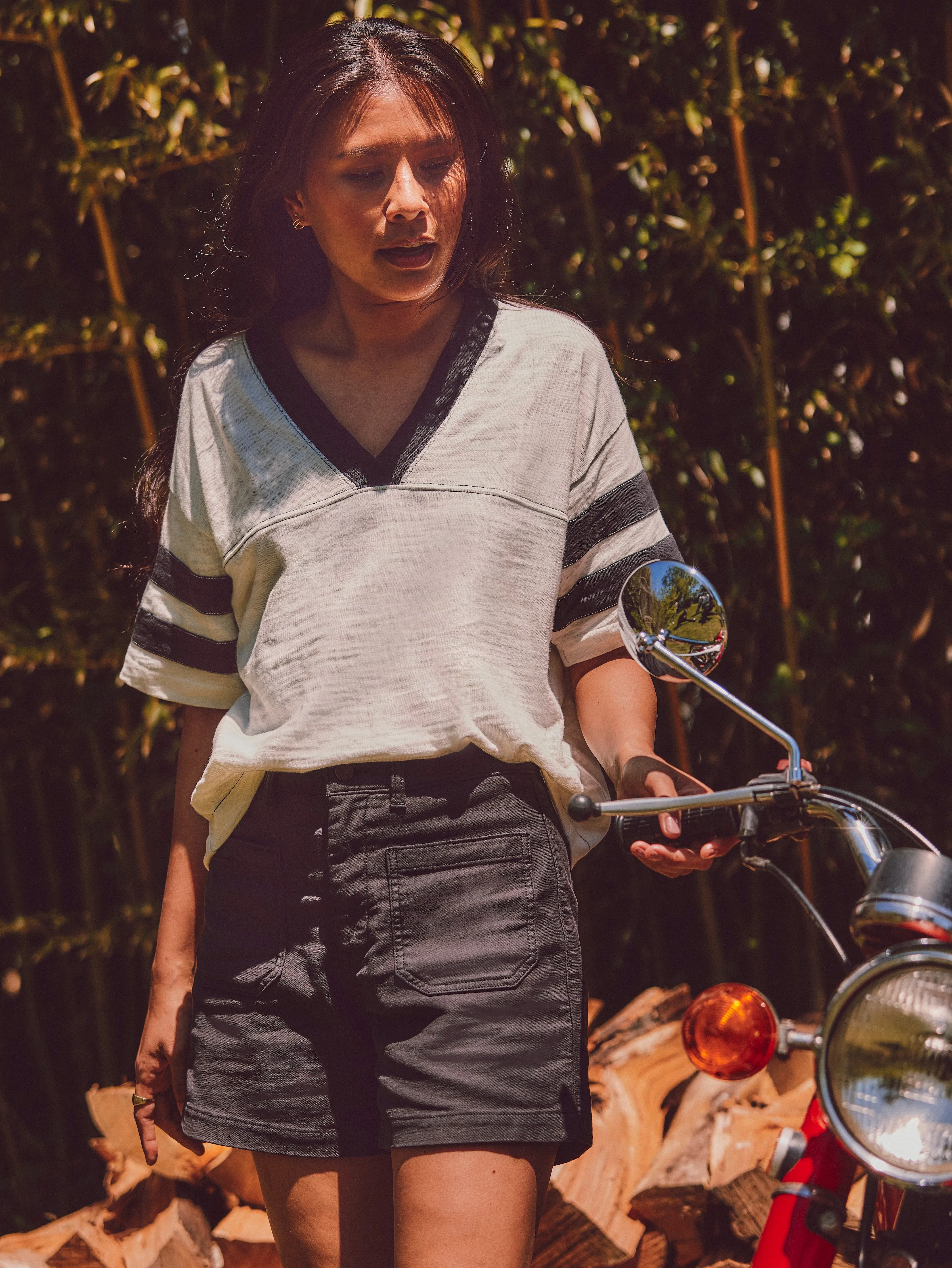 Sunwashed Slub Varsity Tee - Phantom Varsity sold by Faherty