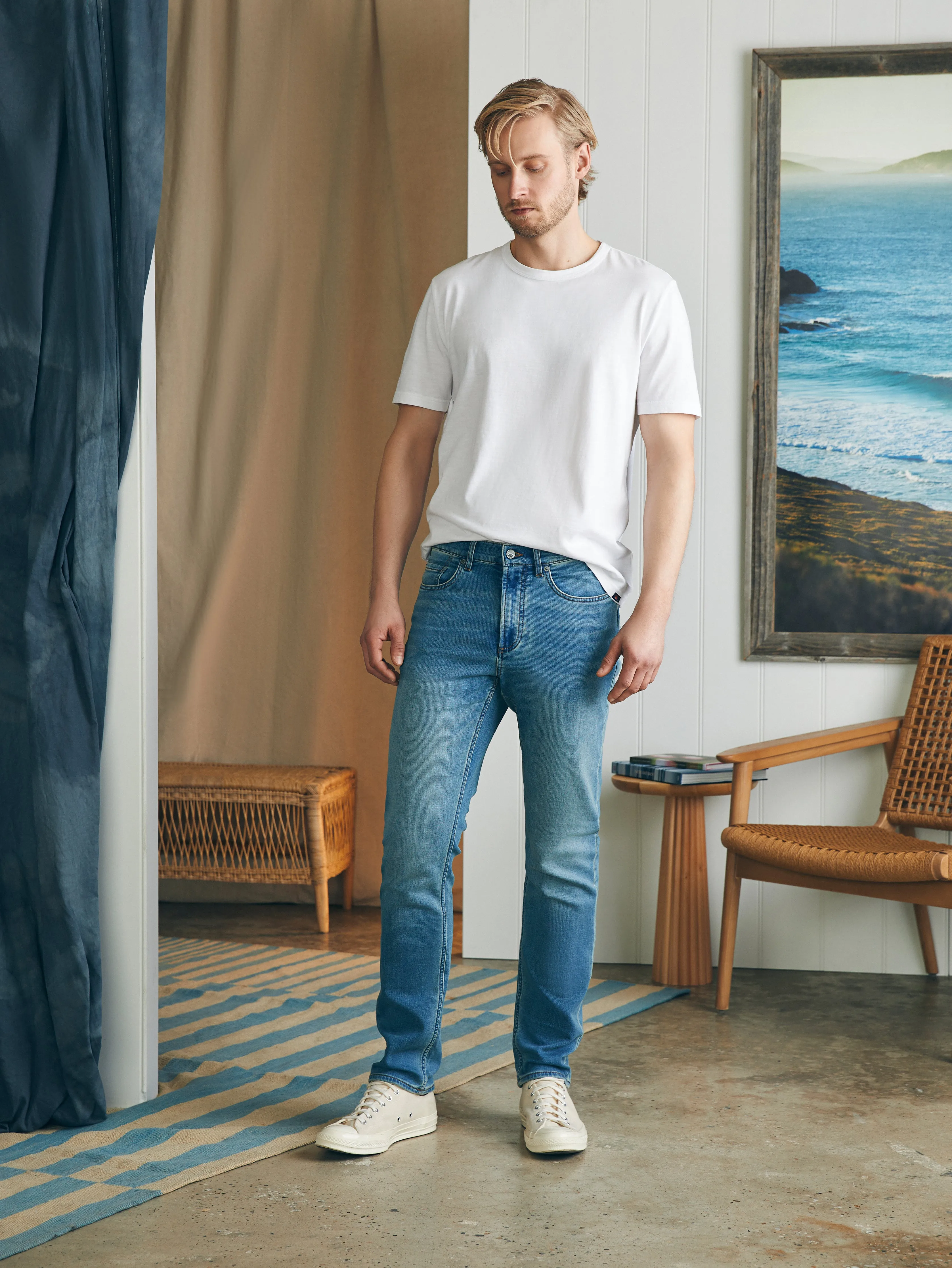 Stretch Terry Indigo 5-Pocket Pant (30" Inseam) - Eastern Shore sold by Faherty product image thumbnail 2