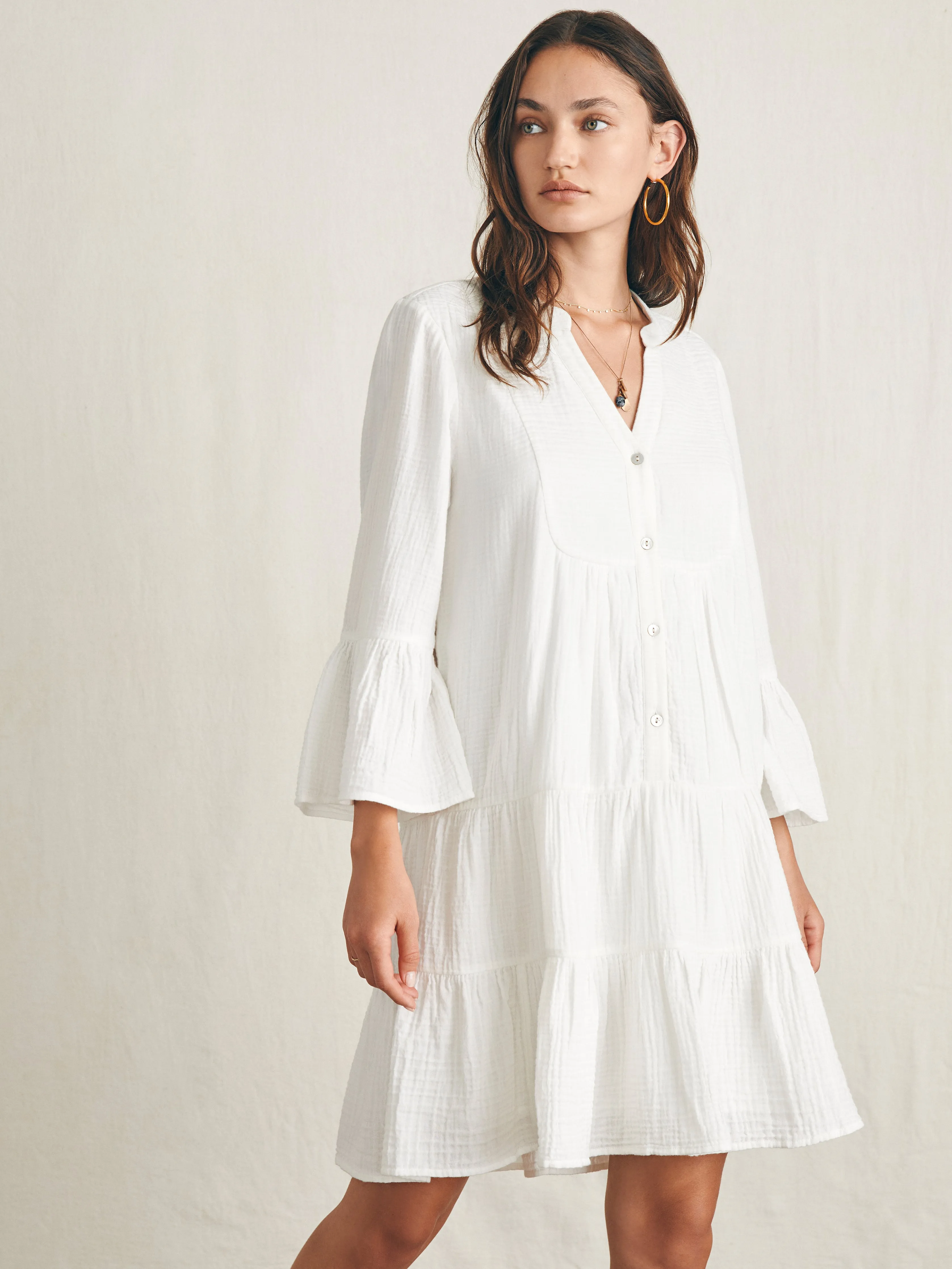 Dune Cotton Gauze Kasey Dress - White sold by Faherty product image thumbnail 3