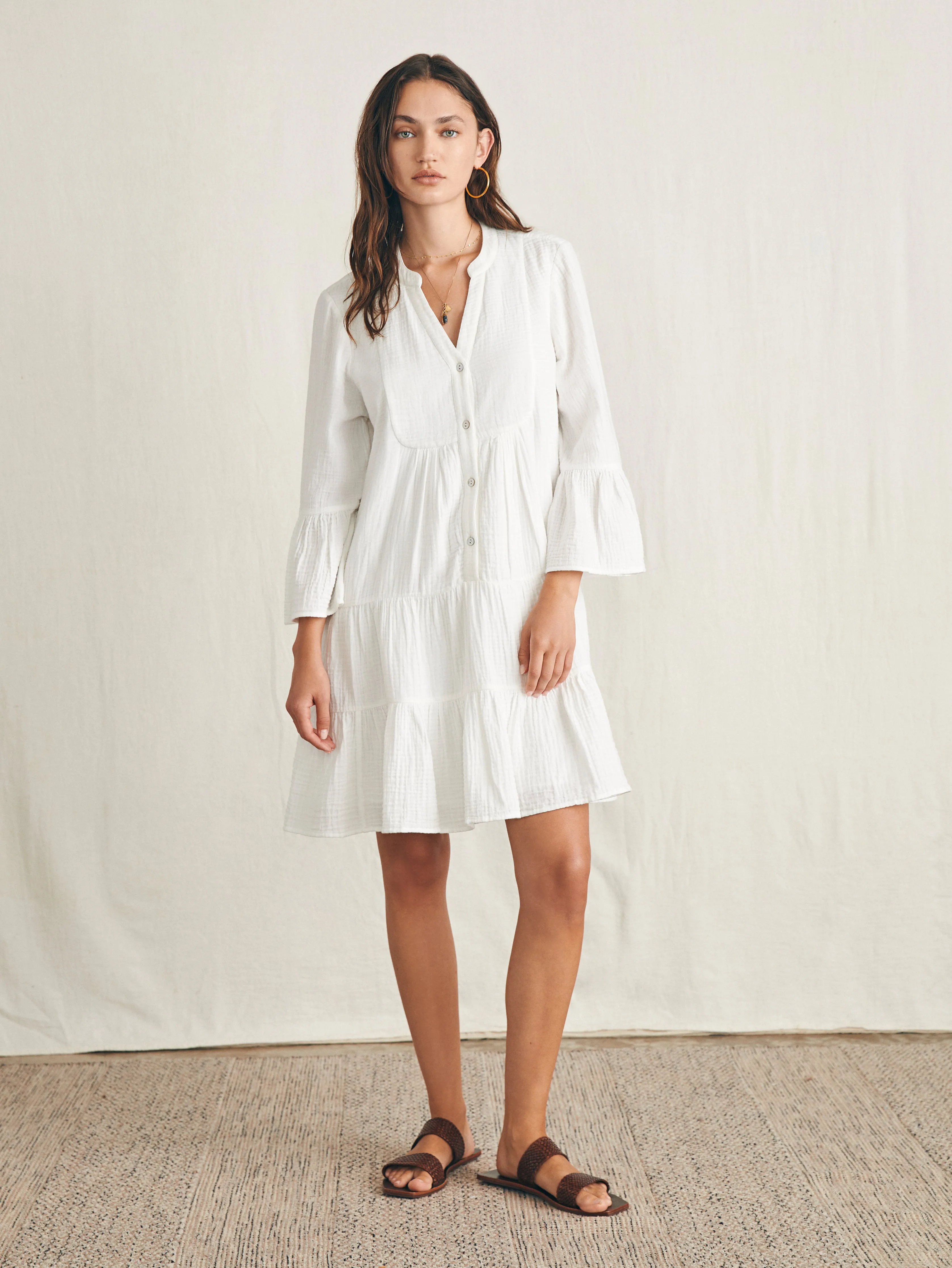 Dune Cotton Gauze Kasey Dress - White sold by Faherty product image thumbnail 4