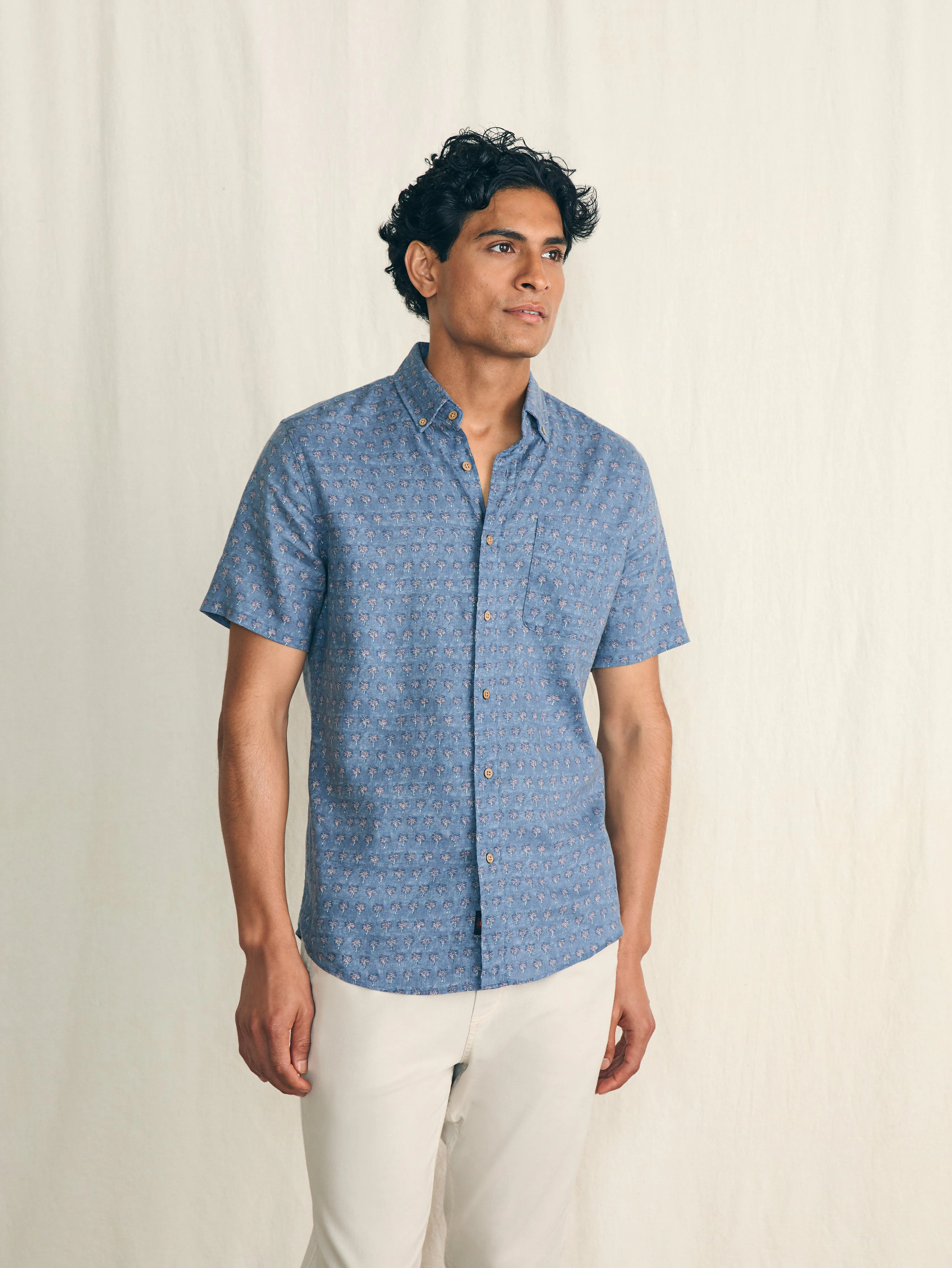 Short-Sleeve Breeze Shirt - Paradise Palm sold by Faherty