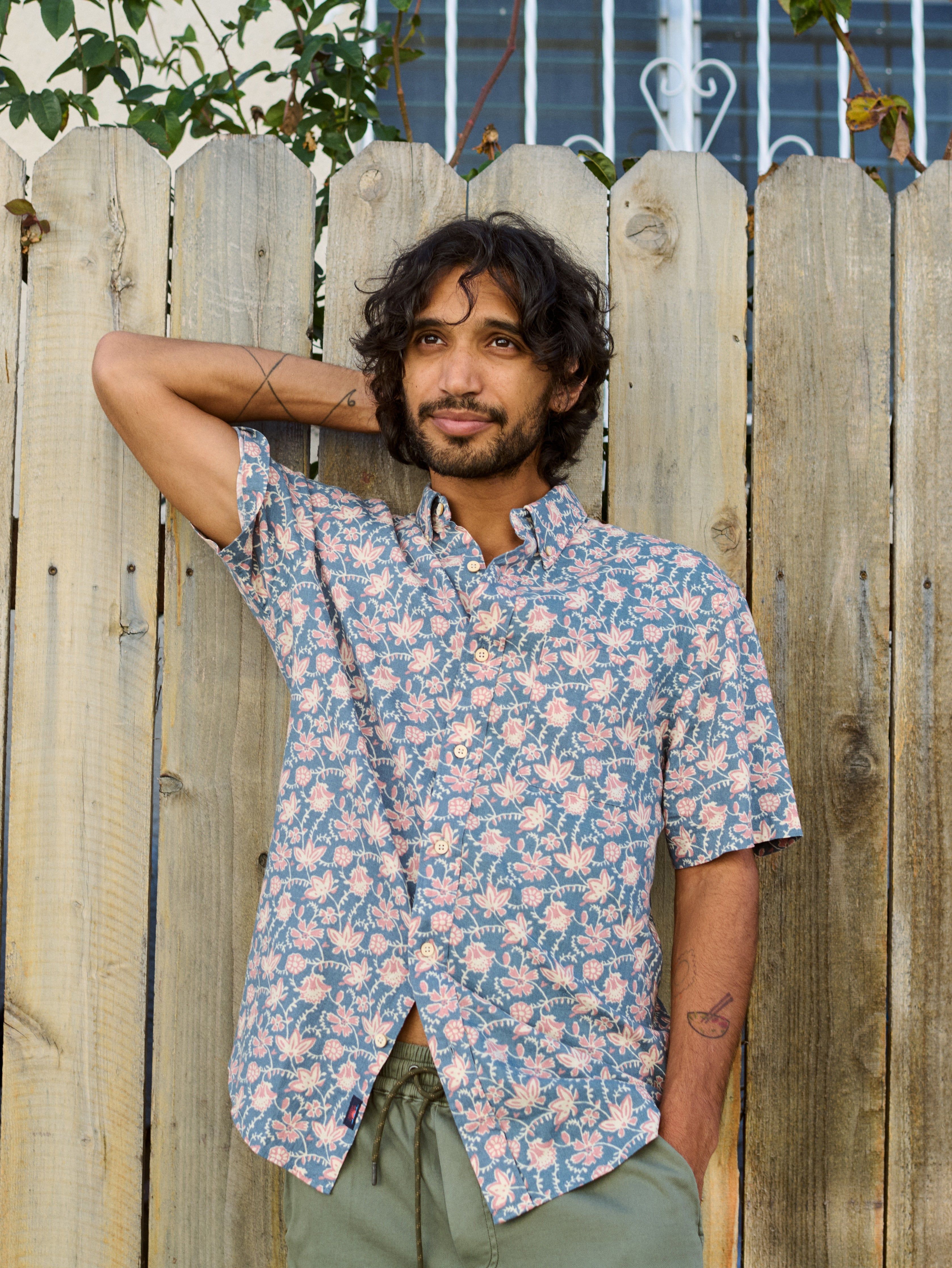 Short-Sleeve Breeze Shirt - Faded Floral Batik sold by Faherty