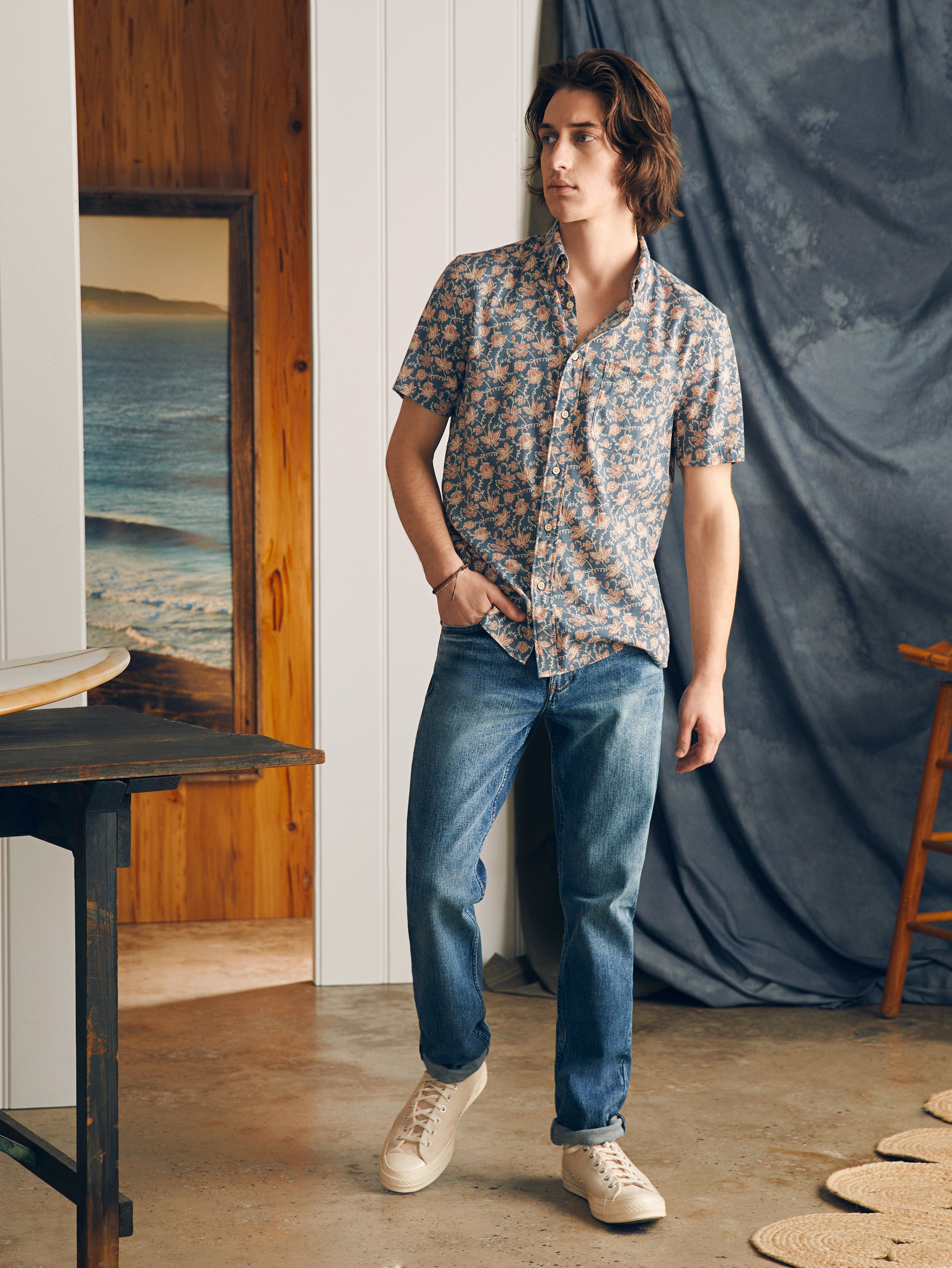 Short-Sleeve Breeze Shirt - Faded Floral Batik sold by Faherty product image thumbnail 4