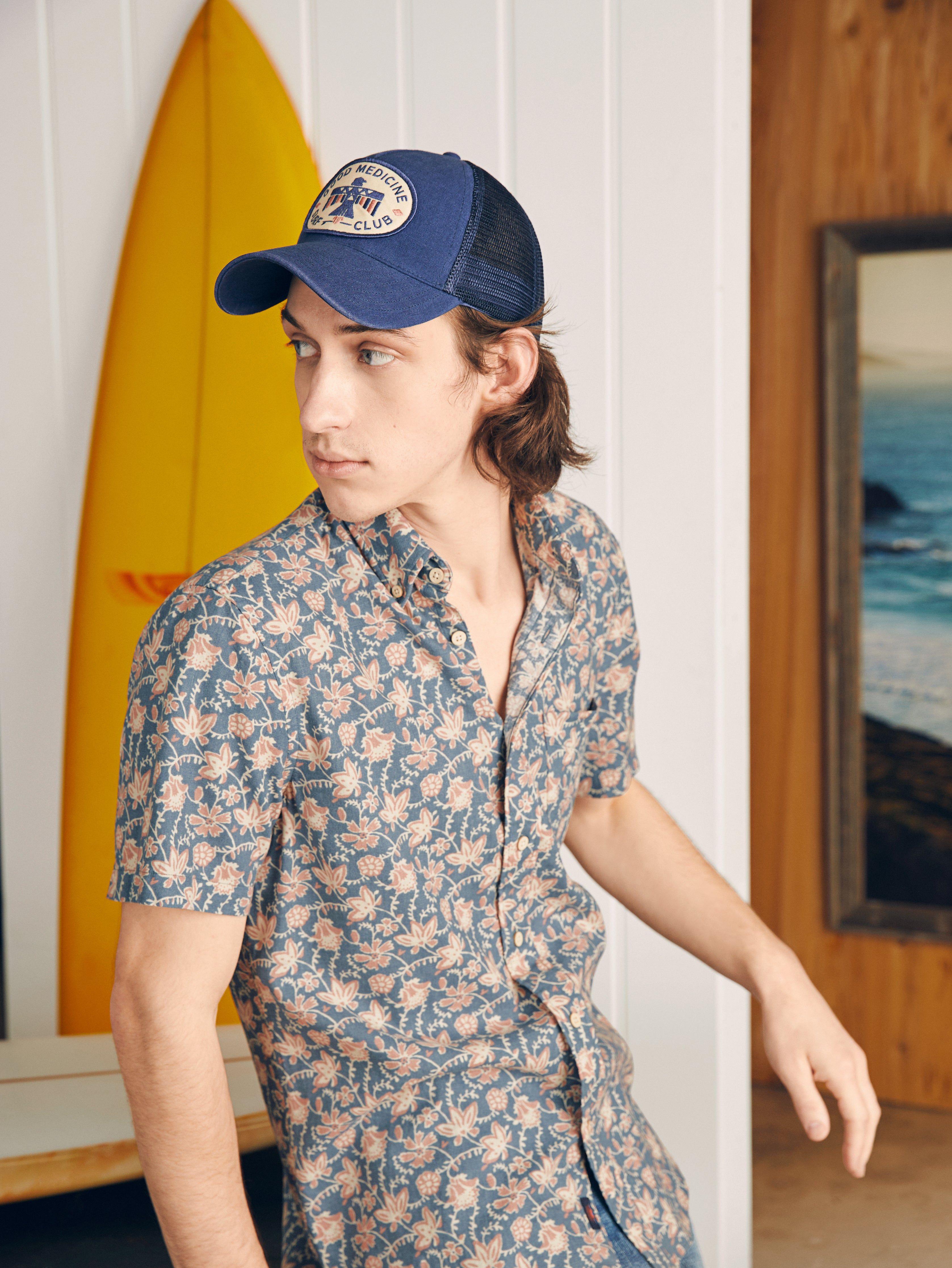 Short-Sleeve Breeze Shirt - Faded Floral Batik sold by Faherty product image thumbnail 5