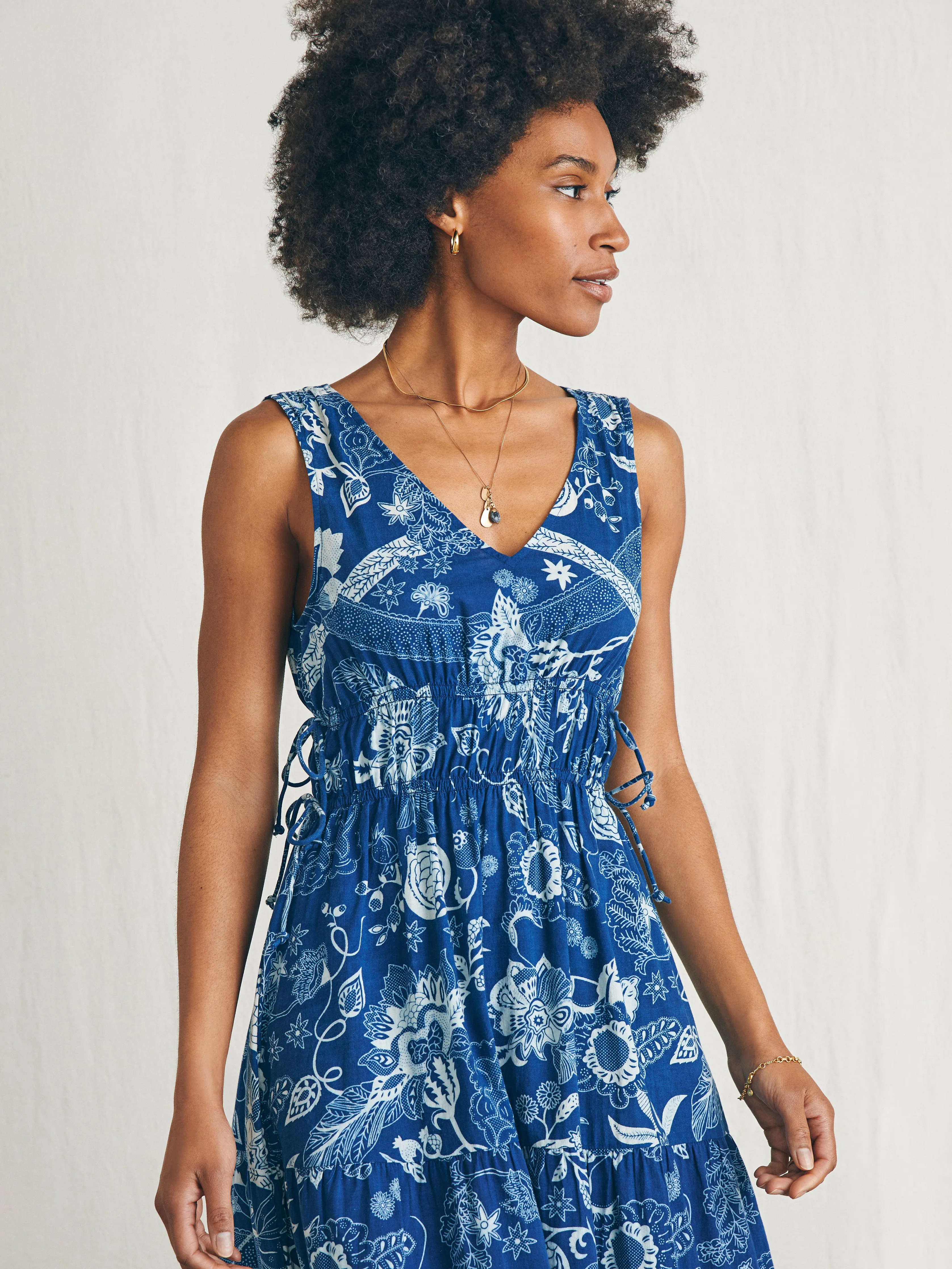 Sandbar Maxi Dress - Blue Kenji Floral sold by Faherty product image thumbnail 3