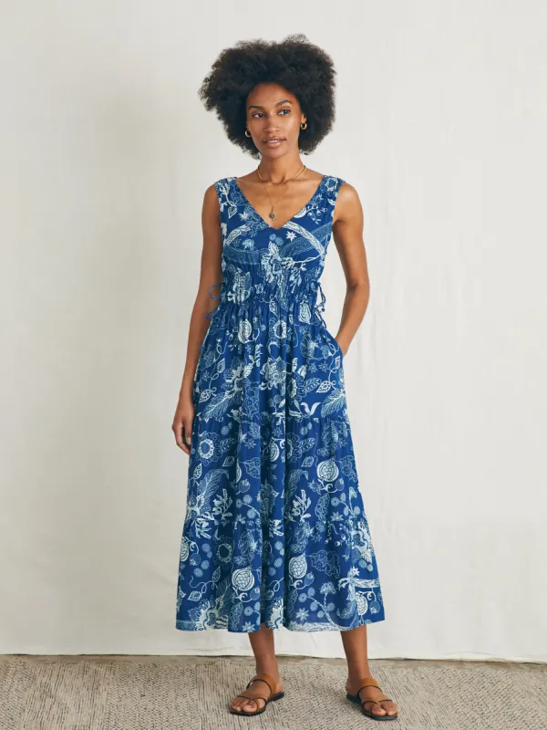 Sandbar Maxi Dress - Blue Kenji Floral sold by Faherty