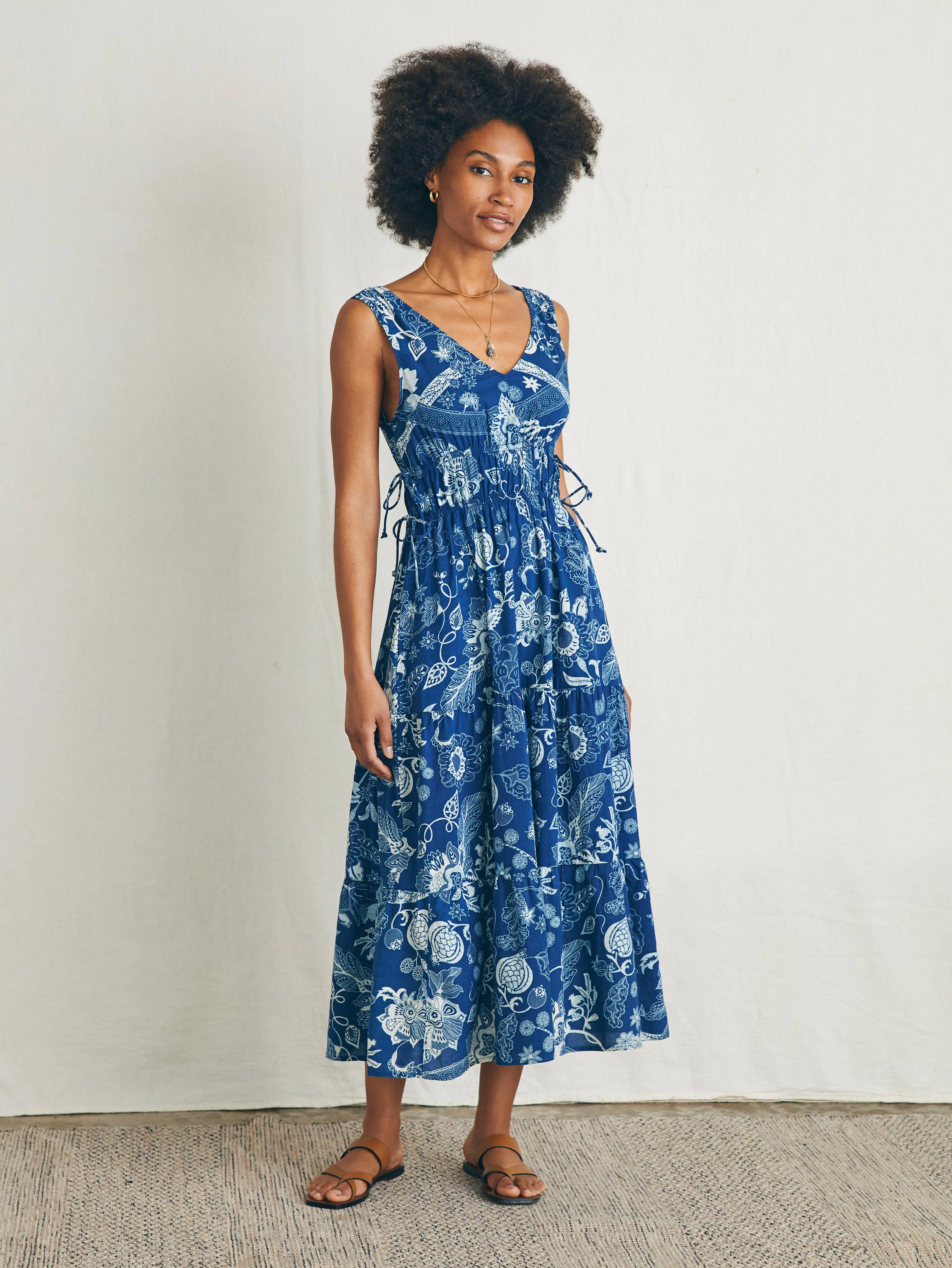 Sandbar Maxi Dress - Blue Kenji Floral sold by Faherty product image thumbnail 4
