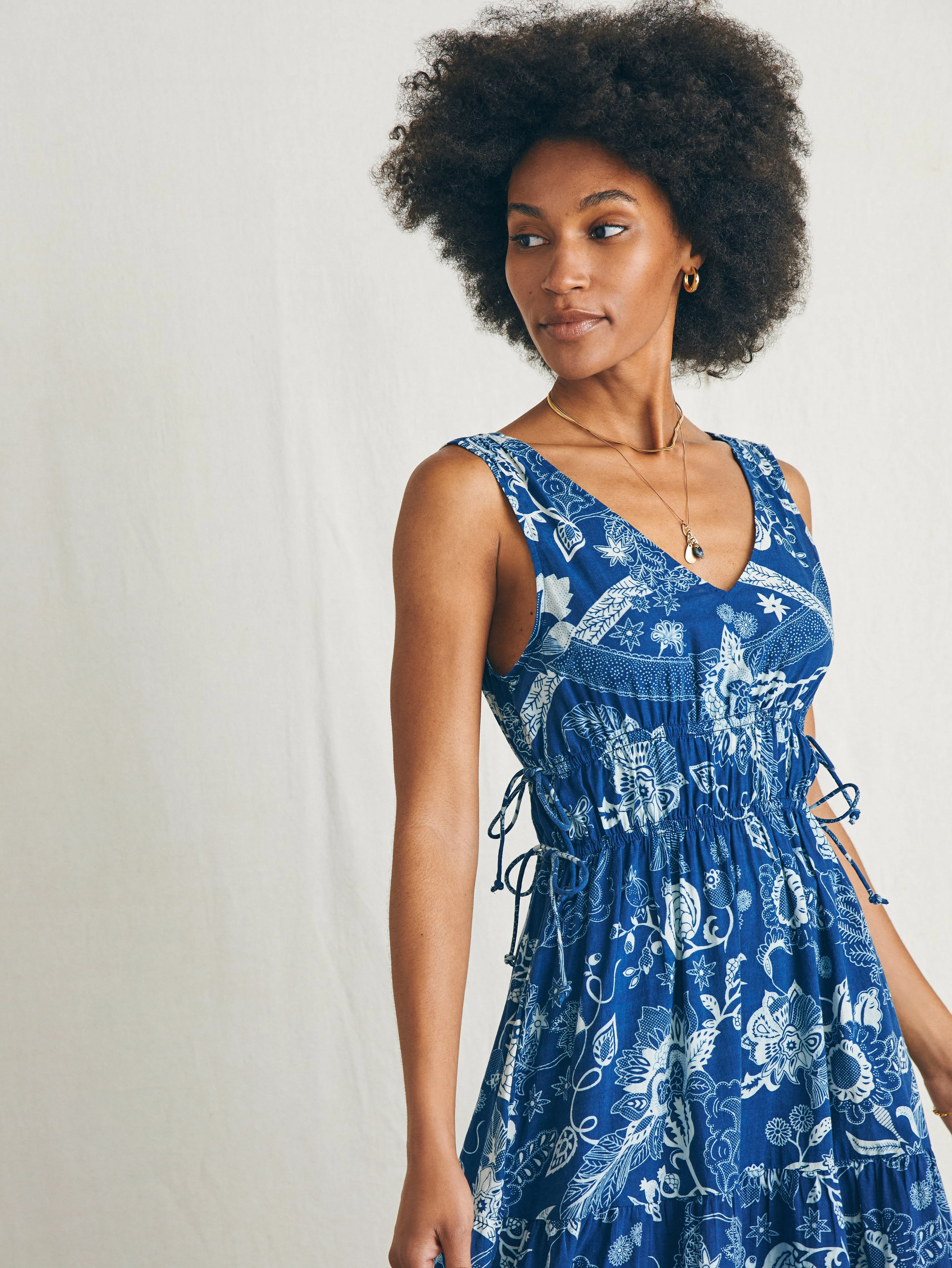 Sandbar Maxi Dress - Blue Kenji Floral sold by Faherty product image thumbnail 2
