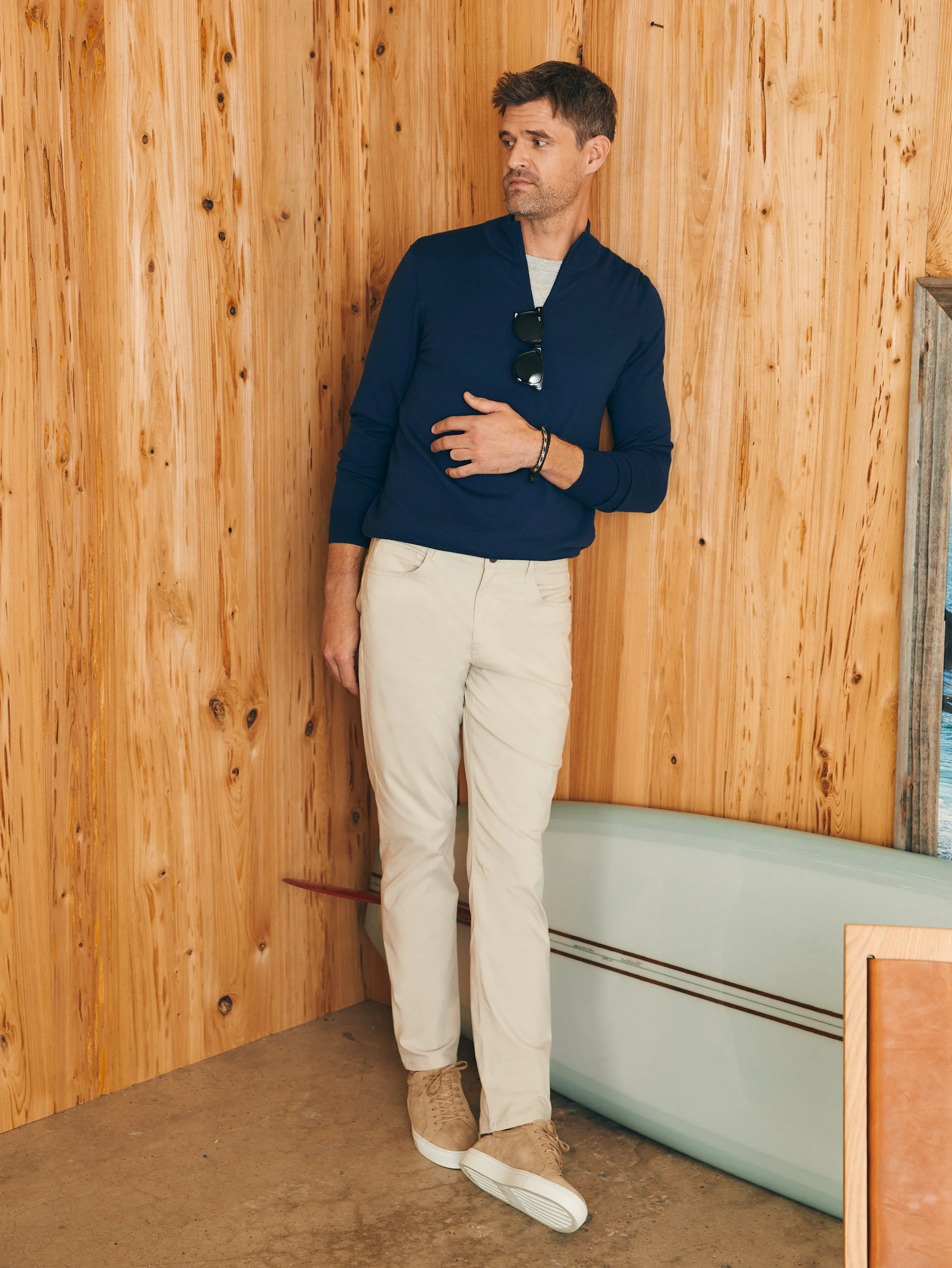 Movement™ Quarter Zip Sweater (Tall) - Marine Navy Heather sold by Faherty product image thumbnail 4