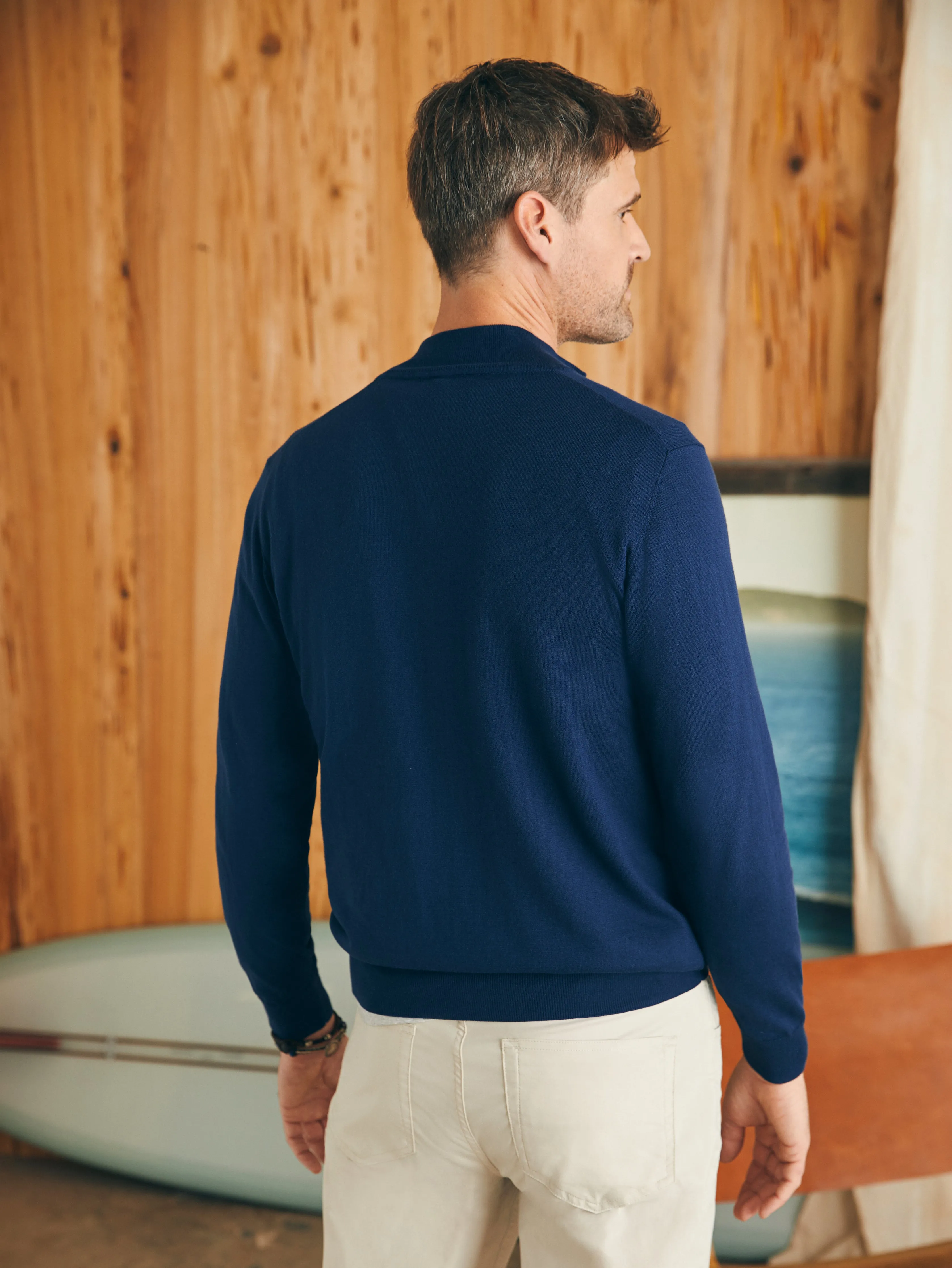 Movement™ Quarter Zip Sweater (Tall) - Marine Navy Heather sold by Faherty product image thumbnail 5
