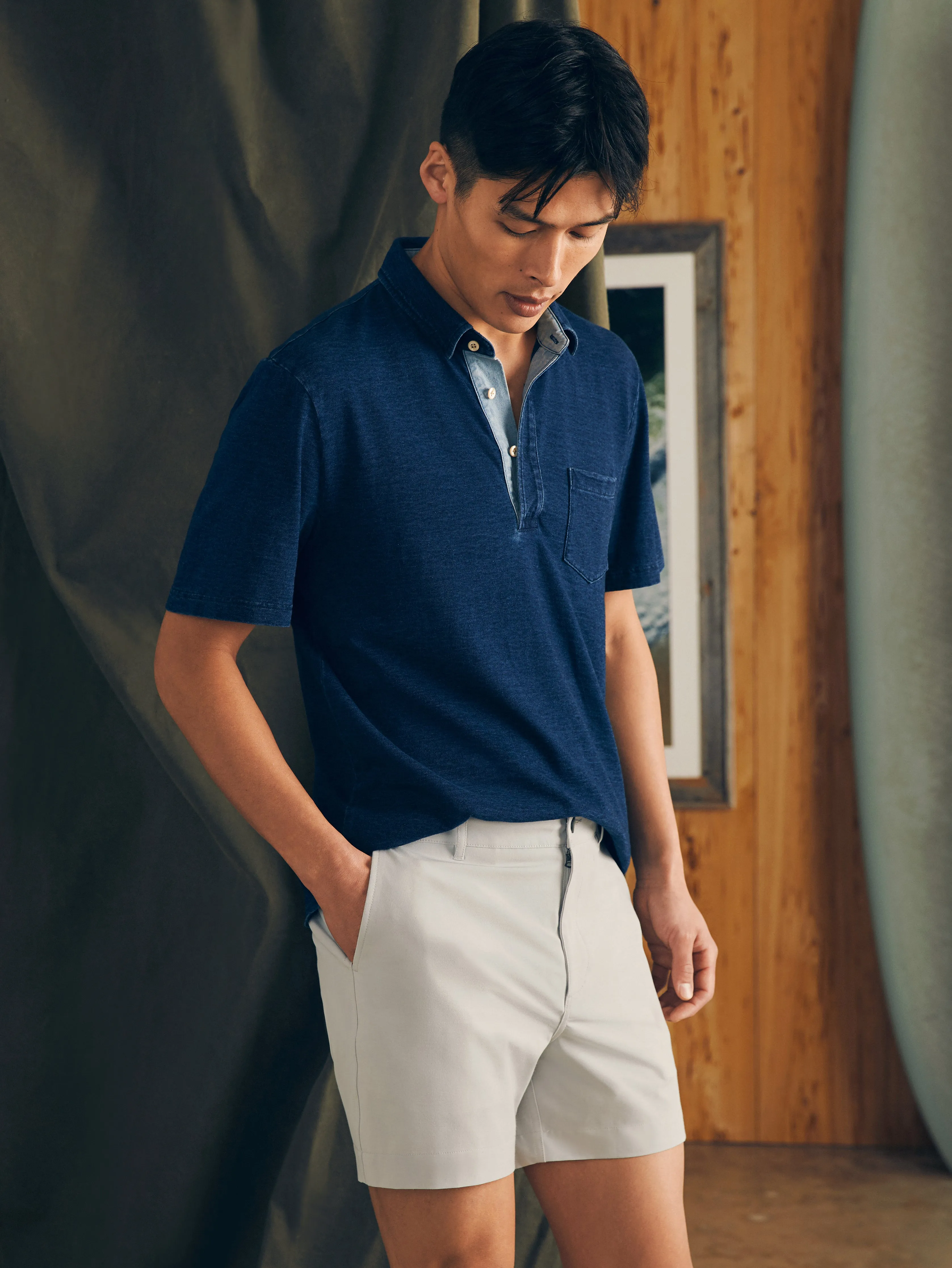 All Day™ Short 1.0 (5") - Stone sold by Faherty product image thumbnail 3